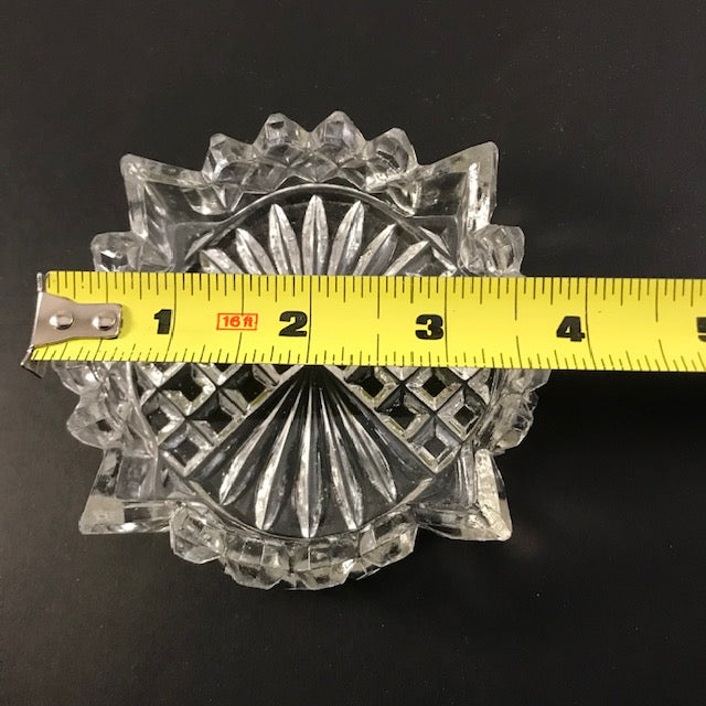 Vintage Pressed Circle / Square Glass Ashtray