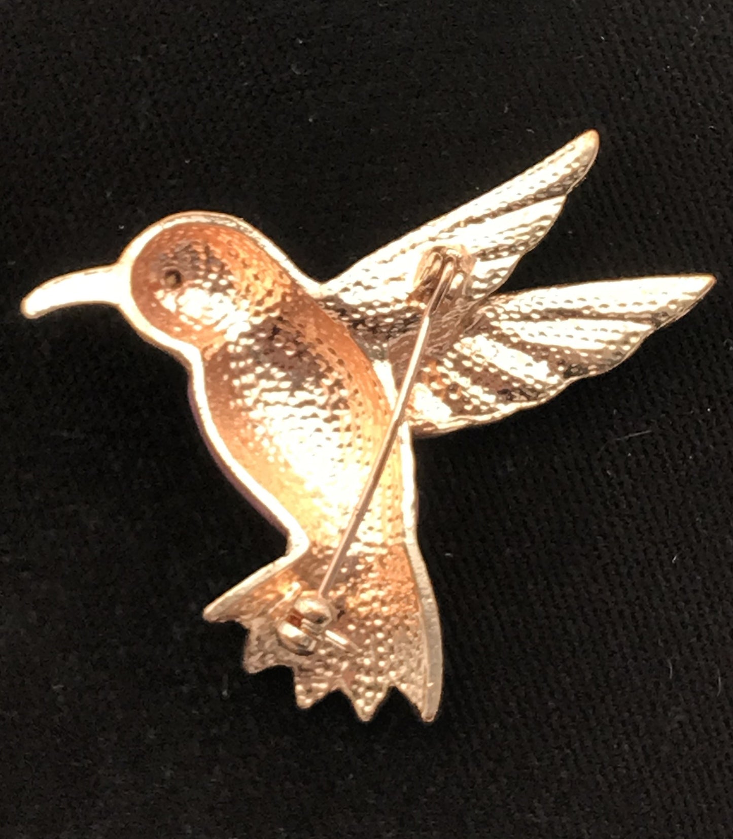 Hummingbird Cloisonne Brooch with Rhinestones