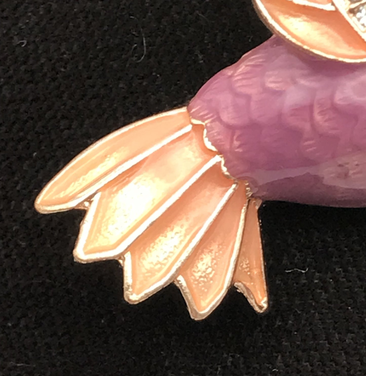 Hummingbird Cloisonne Brooch with Rhinestones