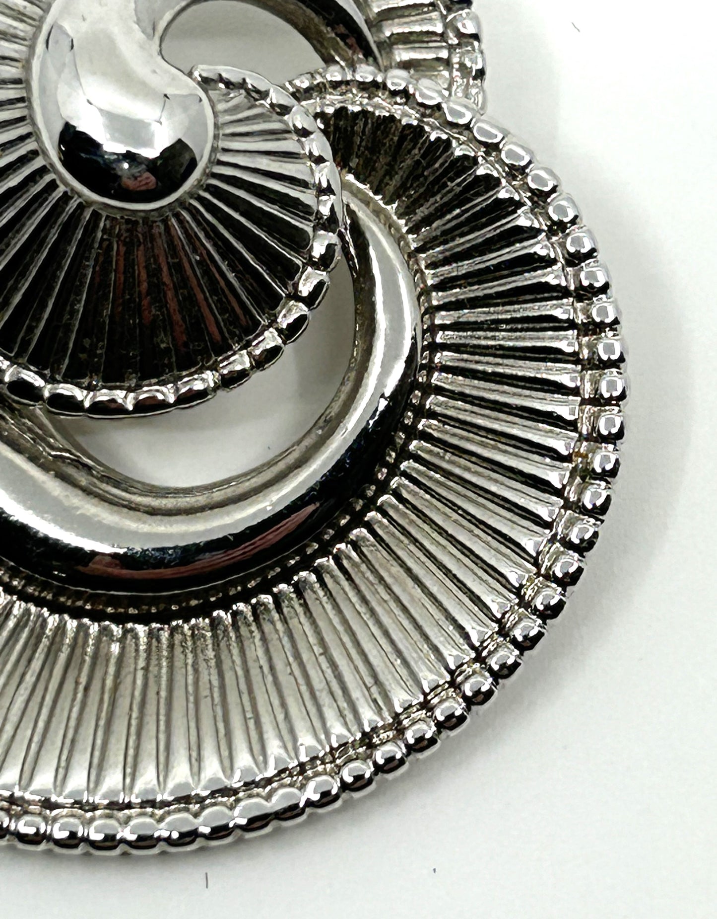 Vintage Silver Plated Nautilus Double Swirl Brooch
