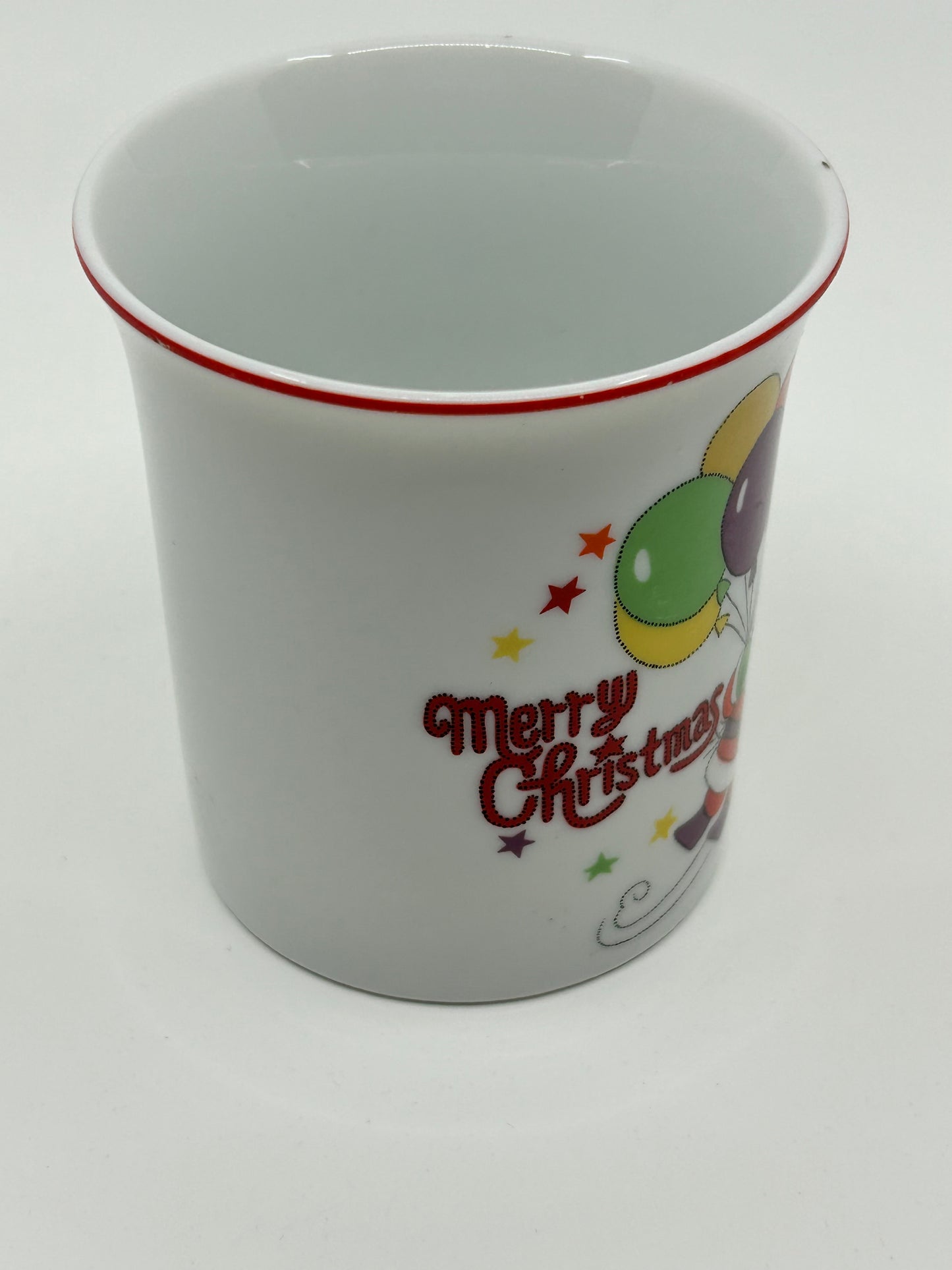 Merry Christmas Santa and Balloons Plate and Mugs Set