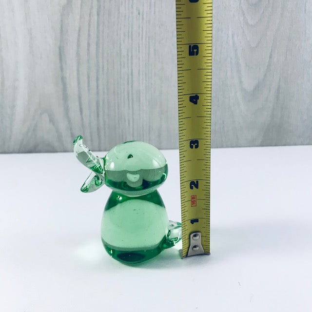 Green Miniature Glass Quacking Duck