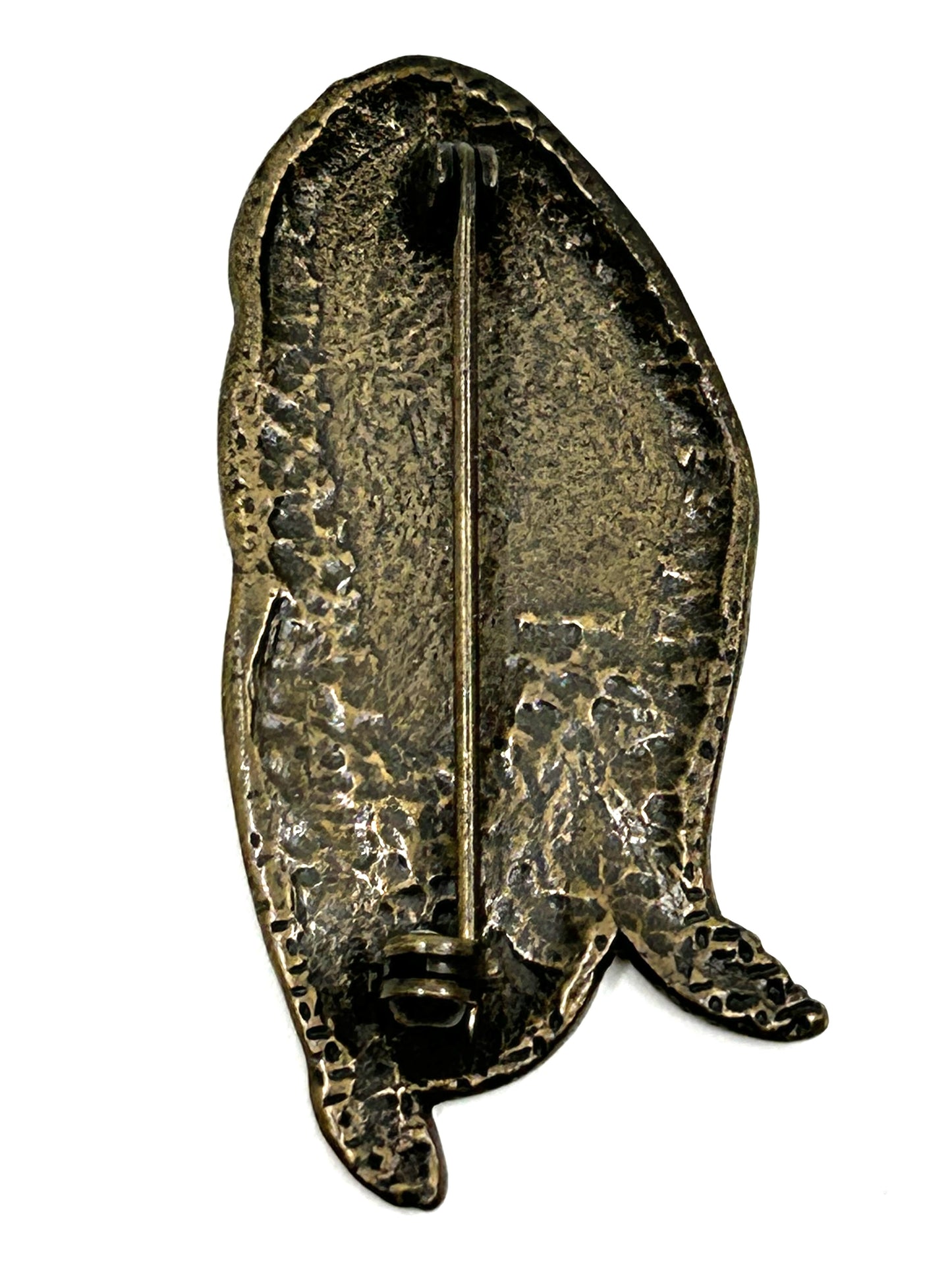 Art Deco Style Bronze-look Woman's Sculpted Face Brooch
