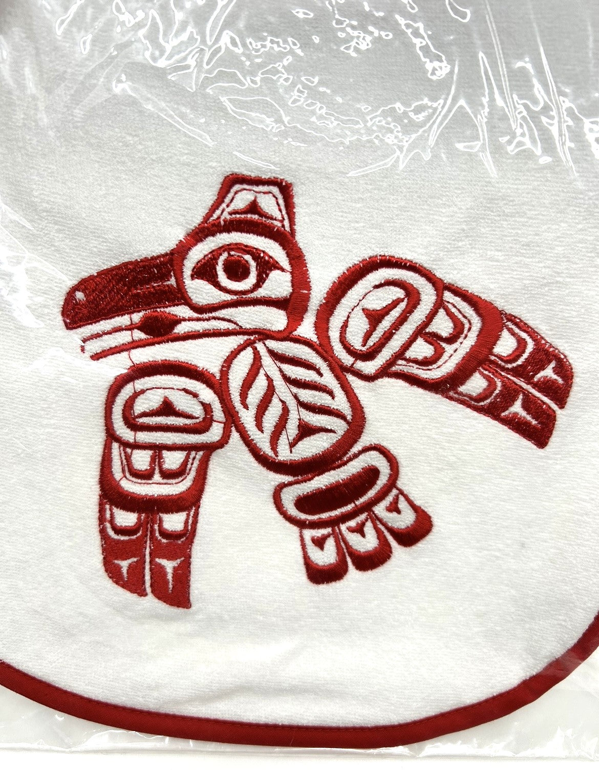 Oscardo Native American Red Kaigani Thunderbird Motif Bib - NWT