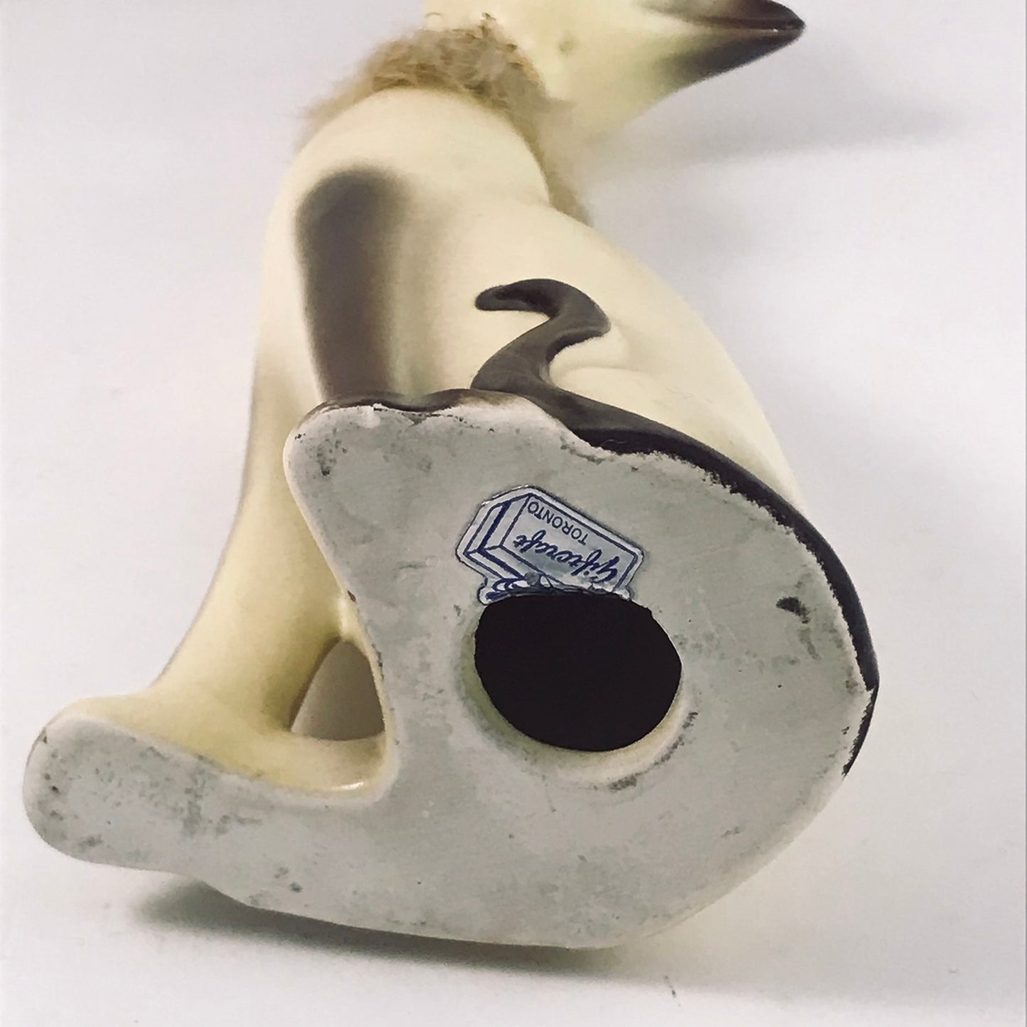 Vintage Giftcraft Trio of Siamese Sitting Ceramic Cats, Furry Gold and Silver Trimmed Collars