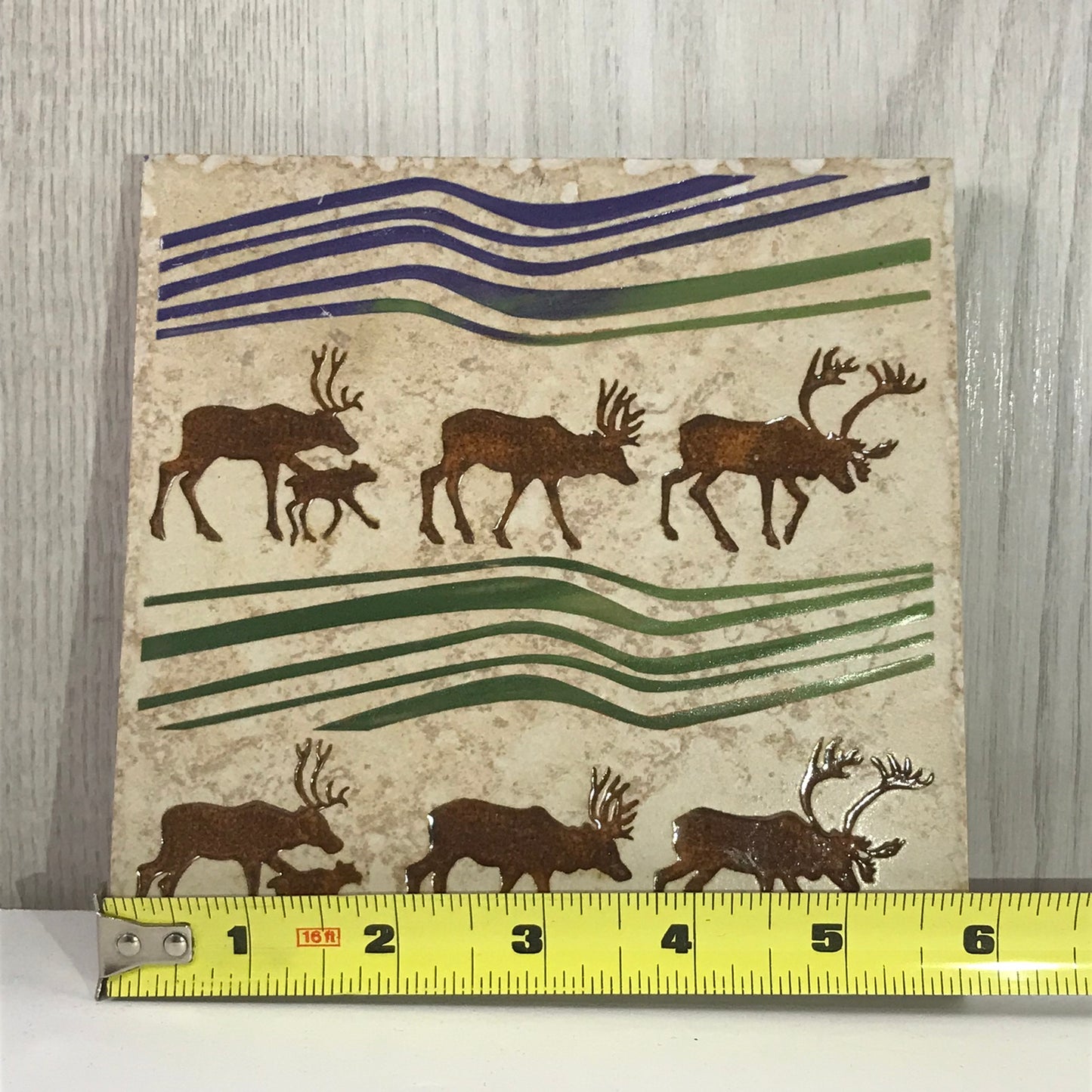 Sand Carved Tile from Alaska Moose and Elks - Brecht Studios