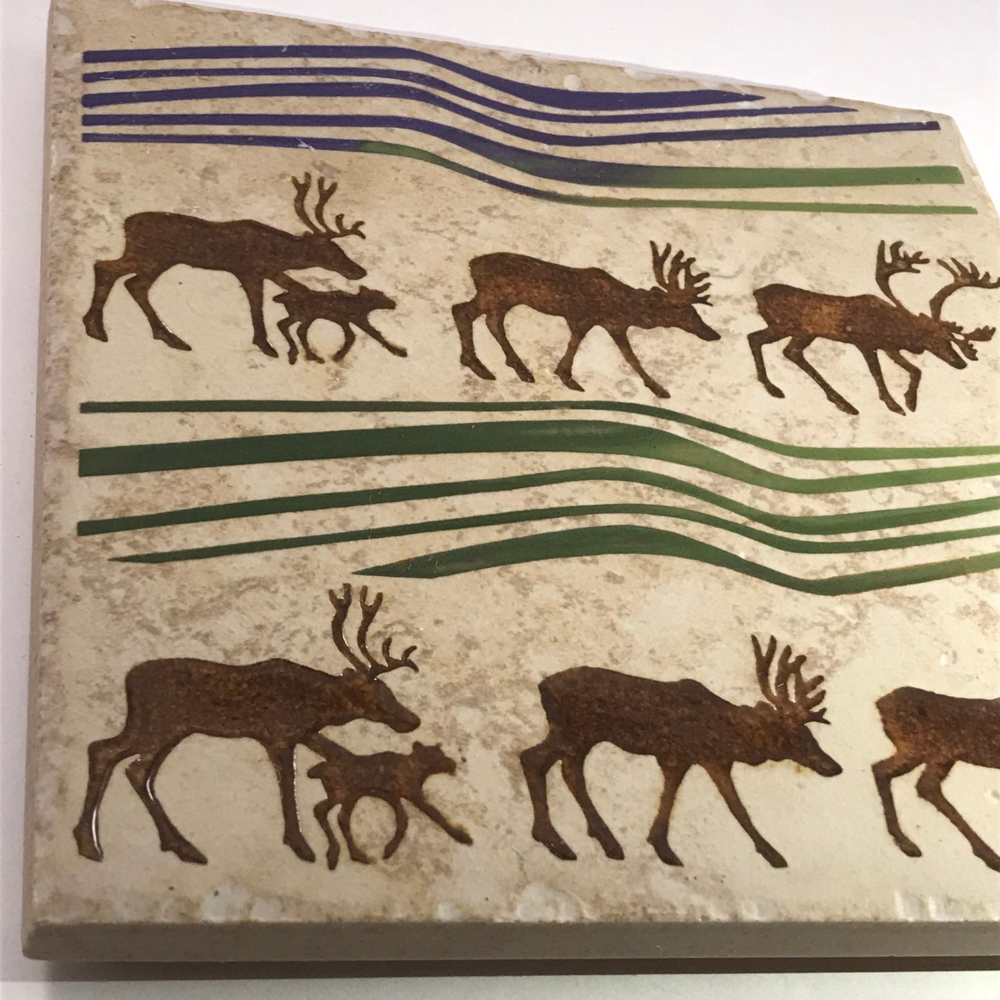 Sand Carved Tile from Alaska Moose and Elks - Brecht Studios