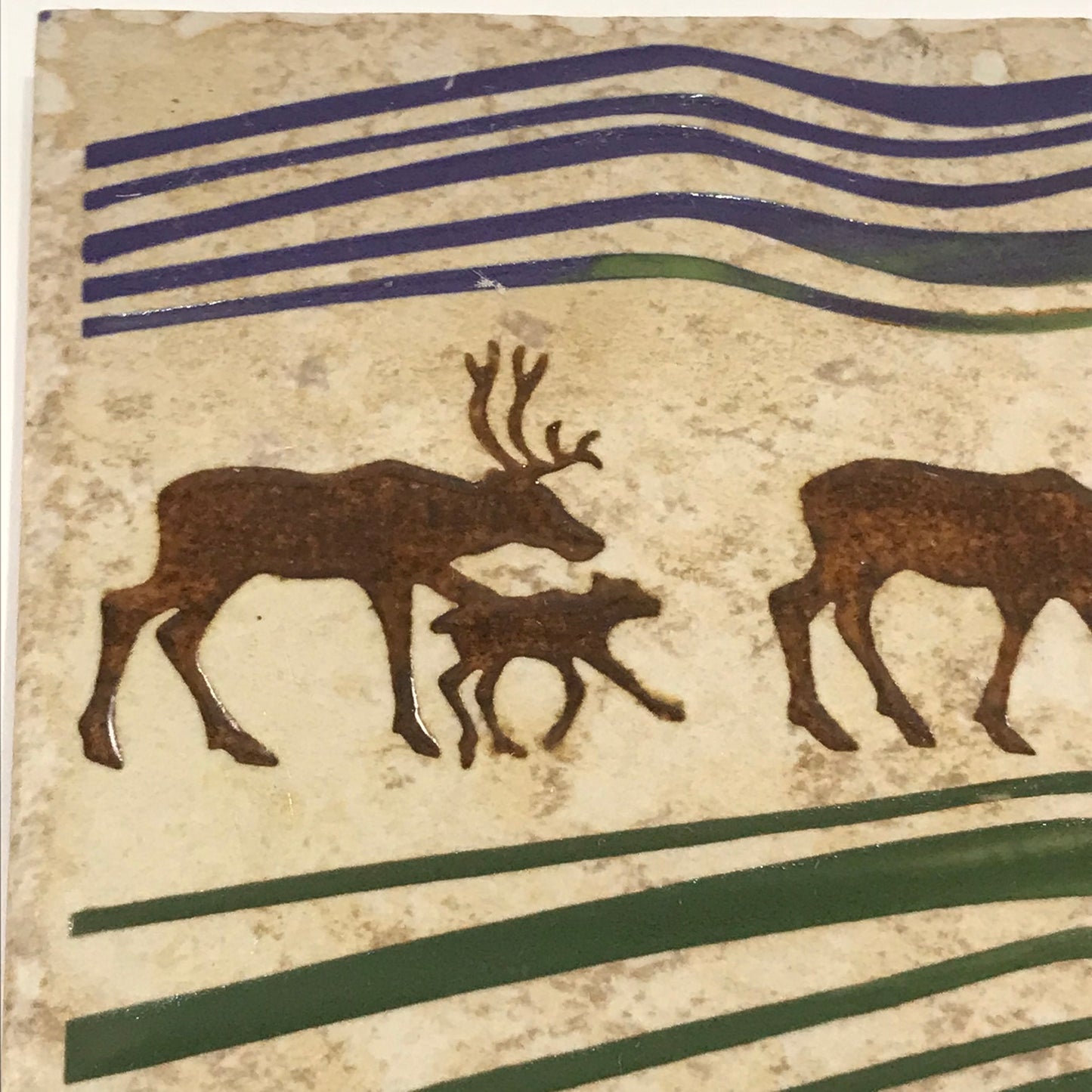 Sand Carved Tile from Alaska Moose and Elks - Brecht Studios
