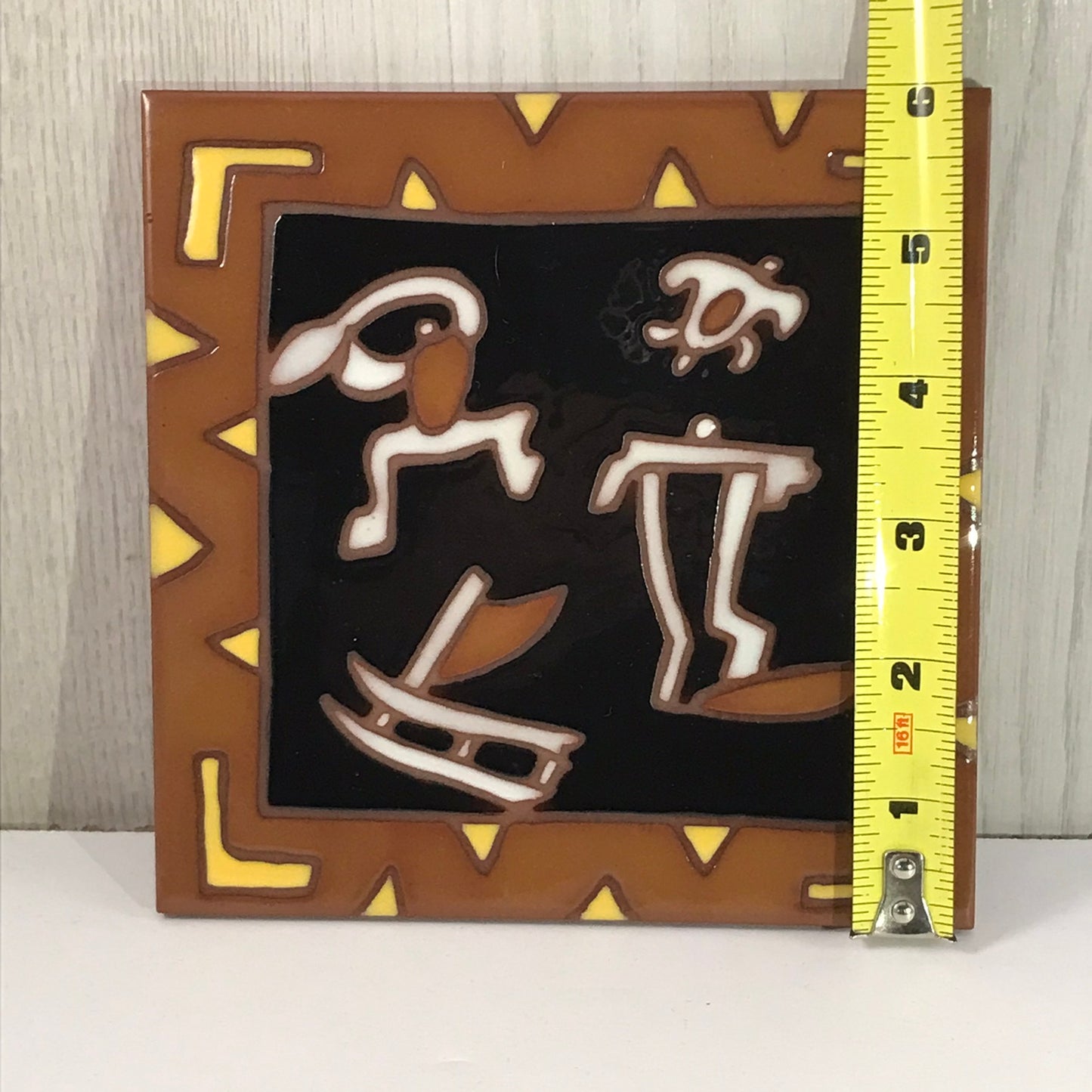 Alex Slotzkin Hawaiian Dancing Couple Art Pottery Tile Trivet