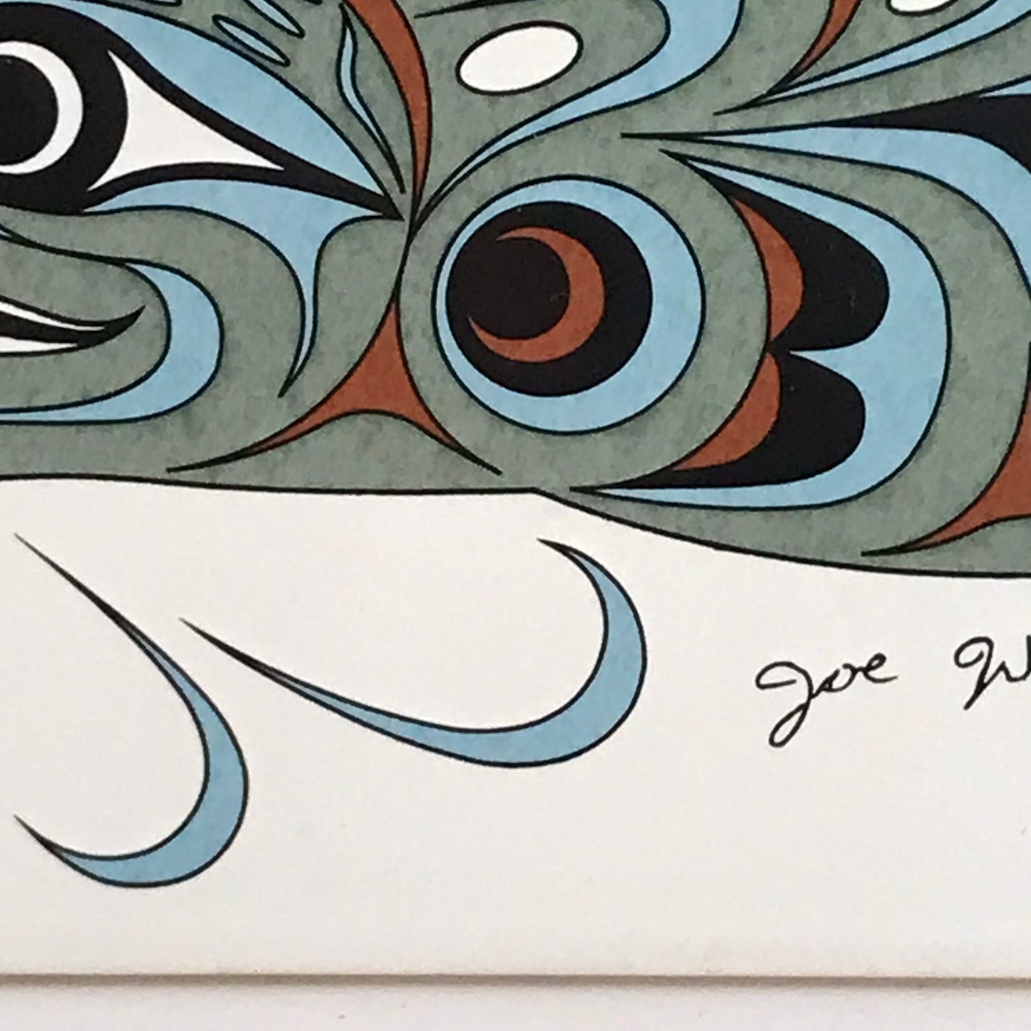 Island Art Indigenous Spawning Salmon Ceramic Tile - Artist Signed Joe Wilson