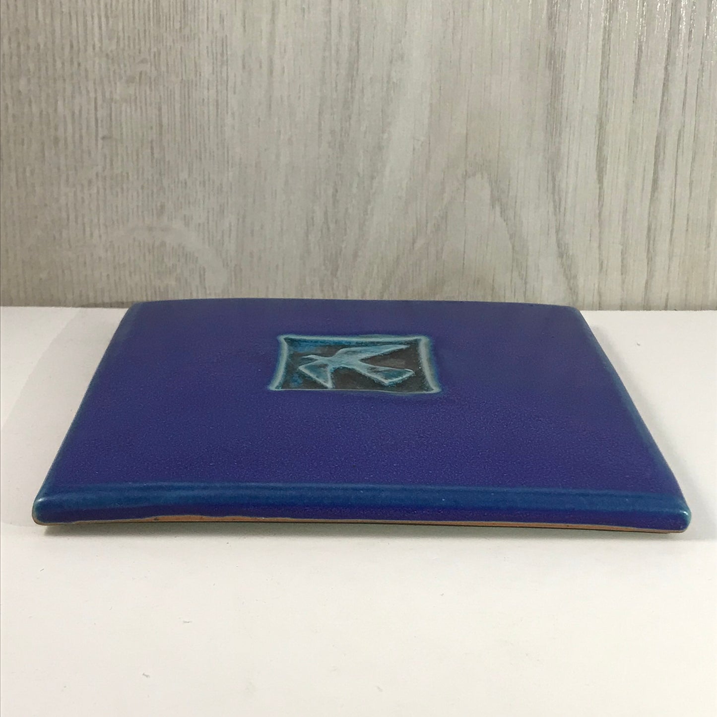 Michael Cohen Peace Dove Blue Bird Handmade Tile Trivet / Hot Plate