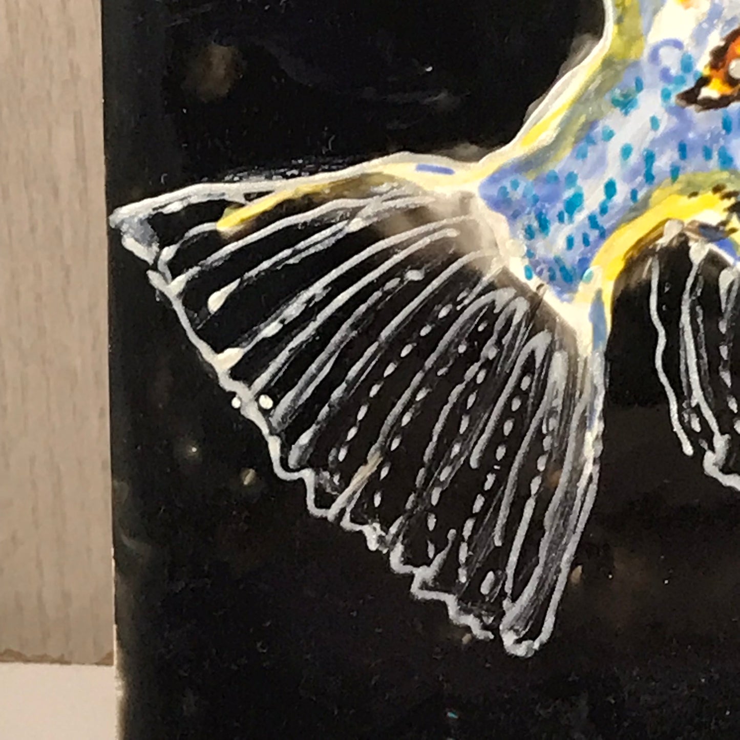 Sherrilyn Boundy Yellow / Blue Puffy Fish Wall Décor Tile