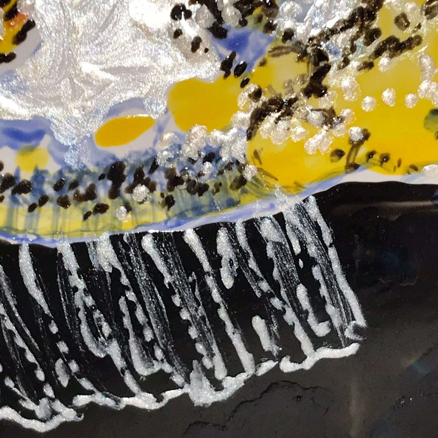 Sherrilyn Boundy Yellow / Blue Puffy Fish Wall Décor Tile