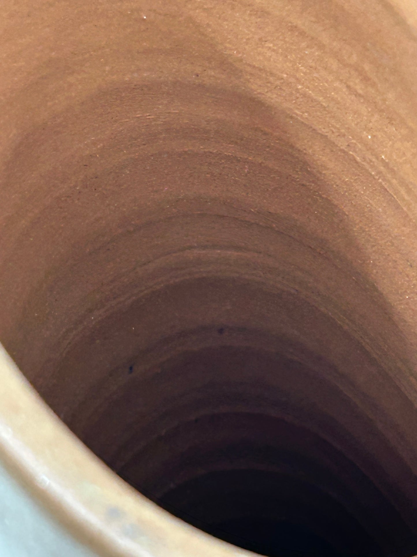 Artisan Handmade Rustic Ceramic Oval Tall Vase - Artist Signed - One of a Kind