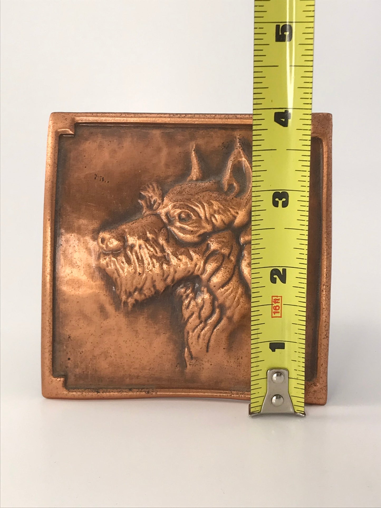Schnauzer Raised Copper Square Décor Square Plaque