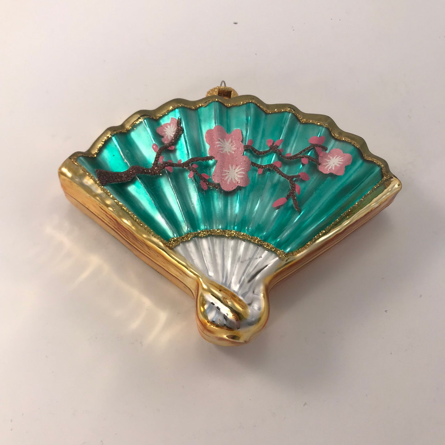 Glass Blown Oriental Fan and Lantern Ornament