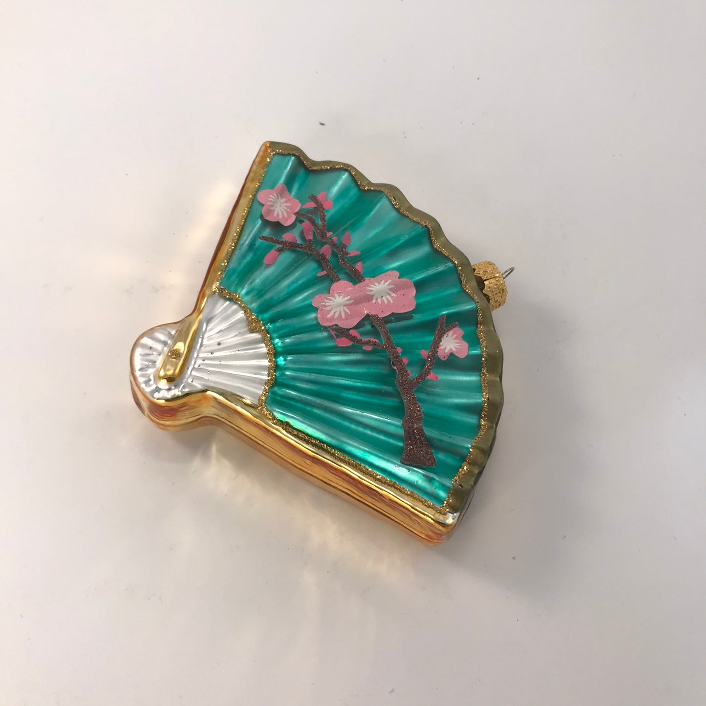Glass Blown Oriental Fan and Lantern Ornament