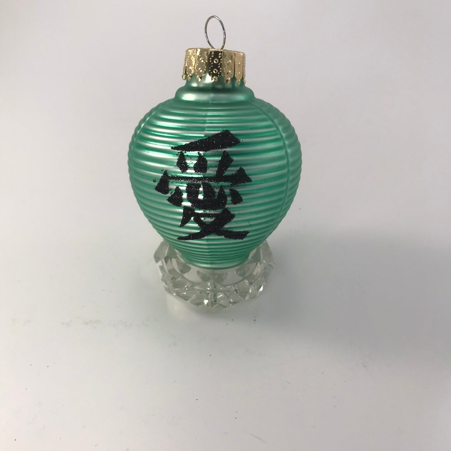 Glass Blown Oriental Fan and Lantern Ornament