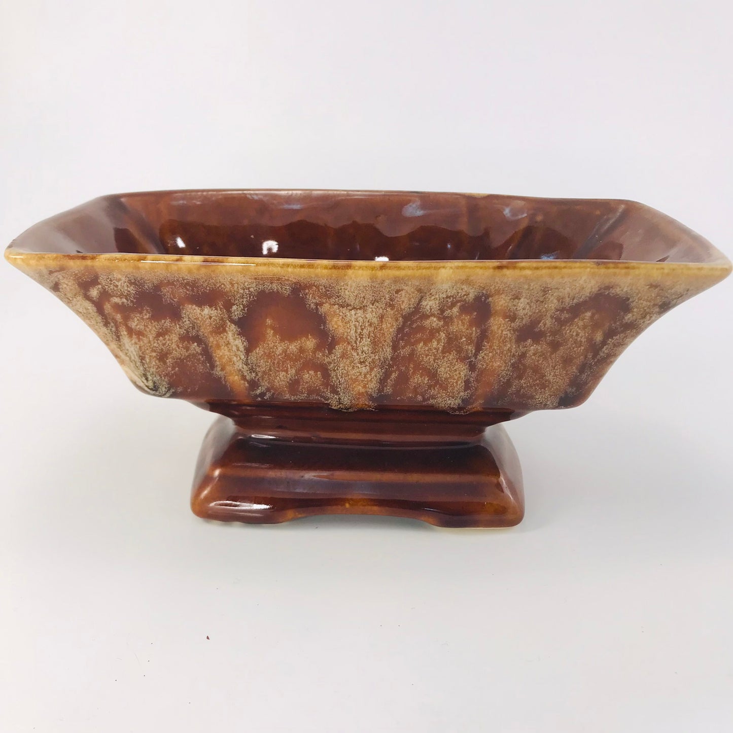 Brush Pottery Brushware Vintage Double Drip Glazed Open Mouth Planter No. 829