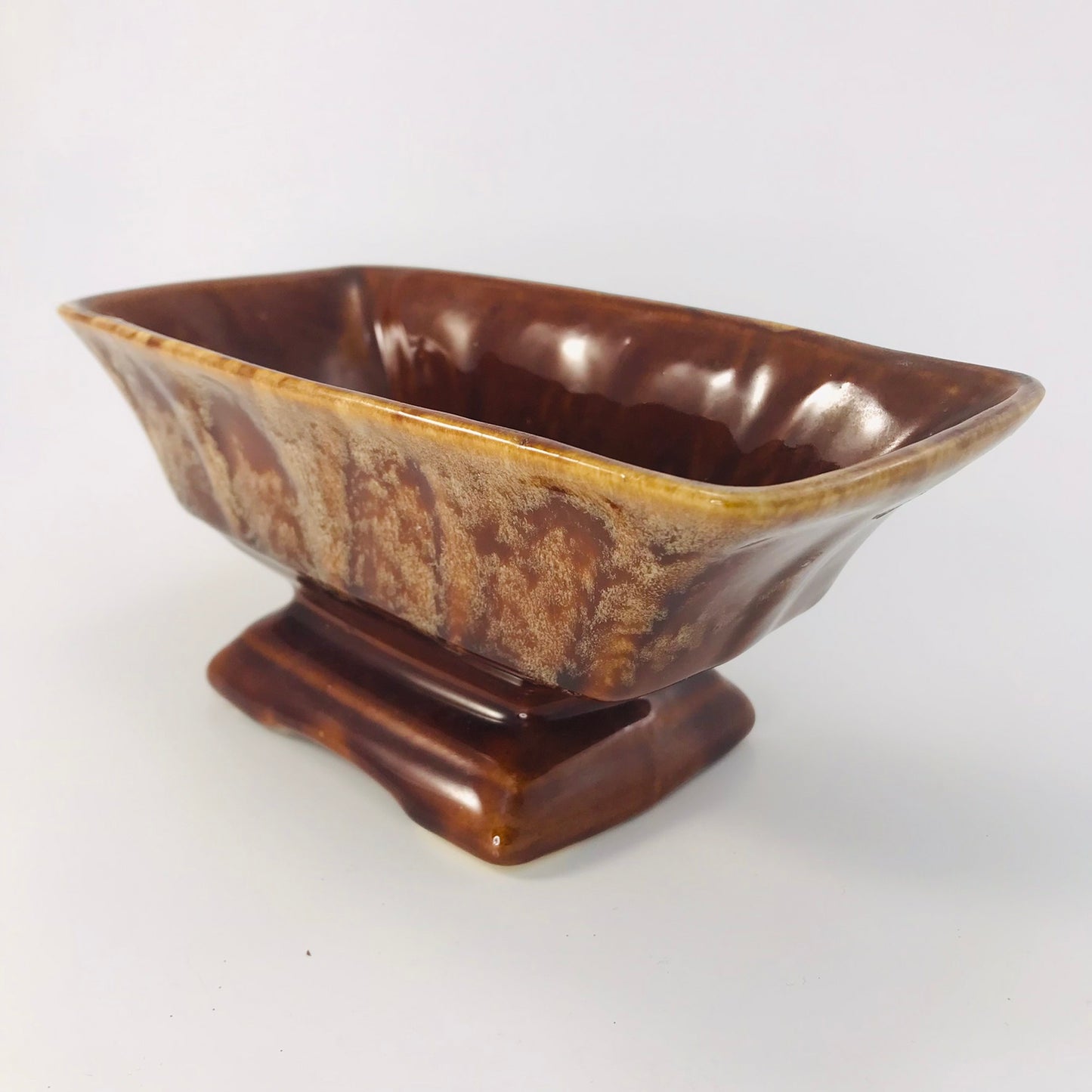 Brush Pottery Brushware Vintage Double Drip Glazed Open Mouth Planter No. 829