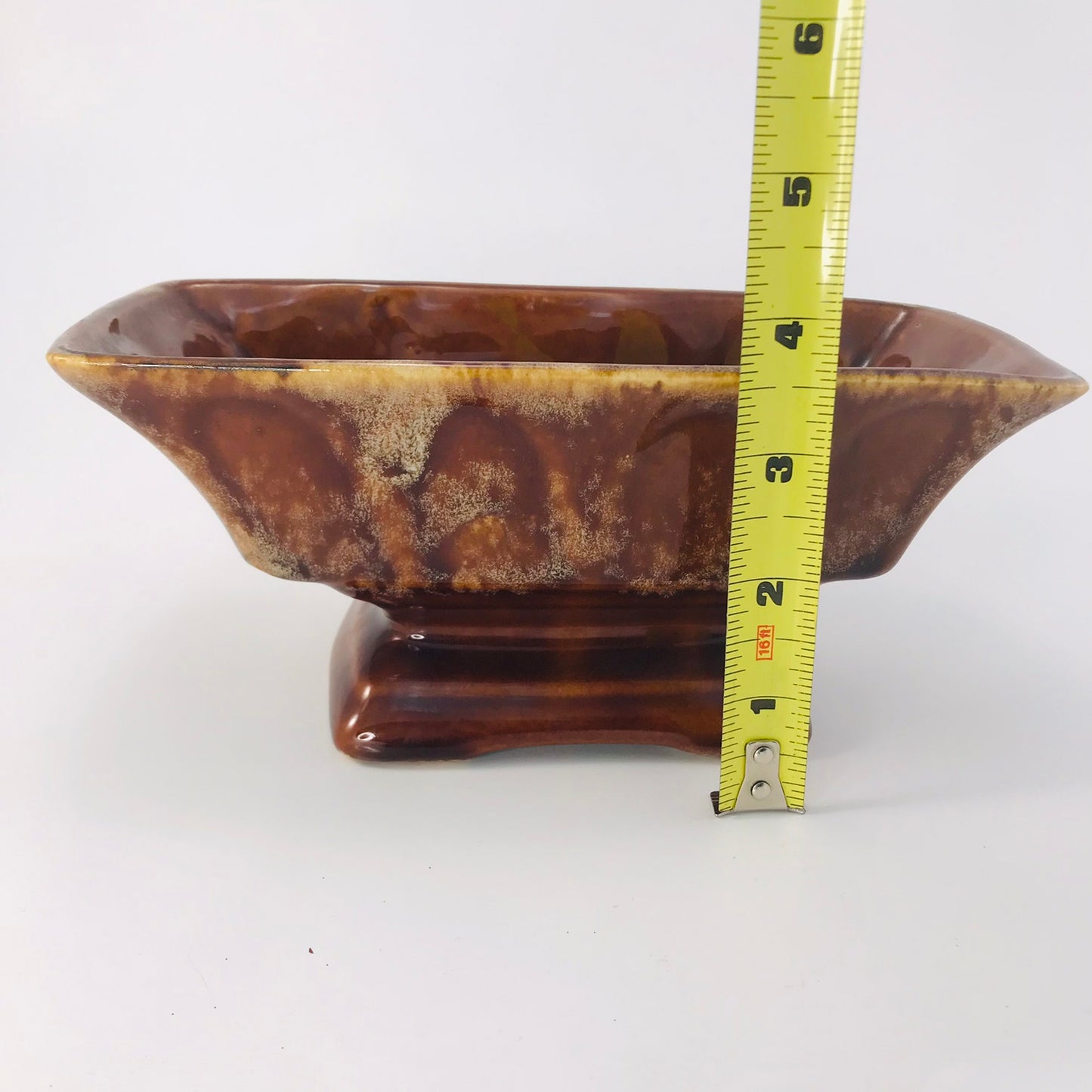 Brush Pottery Brushware Vintage Double Drip Glazed Open Mouth Planter No. 829