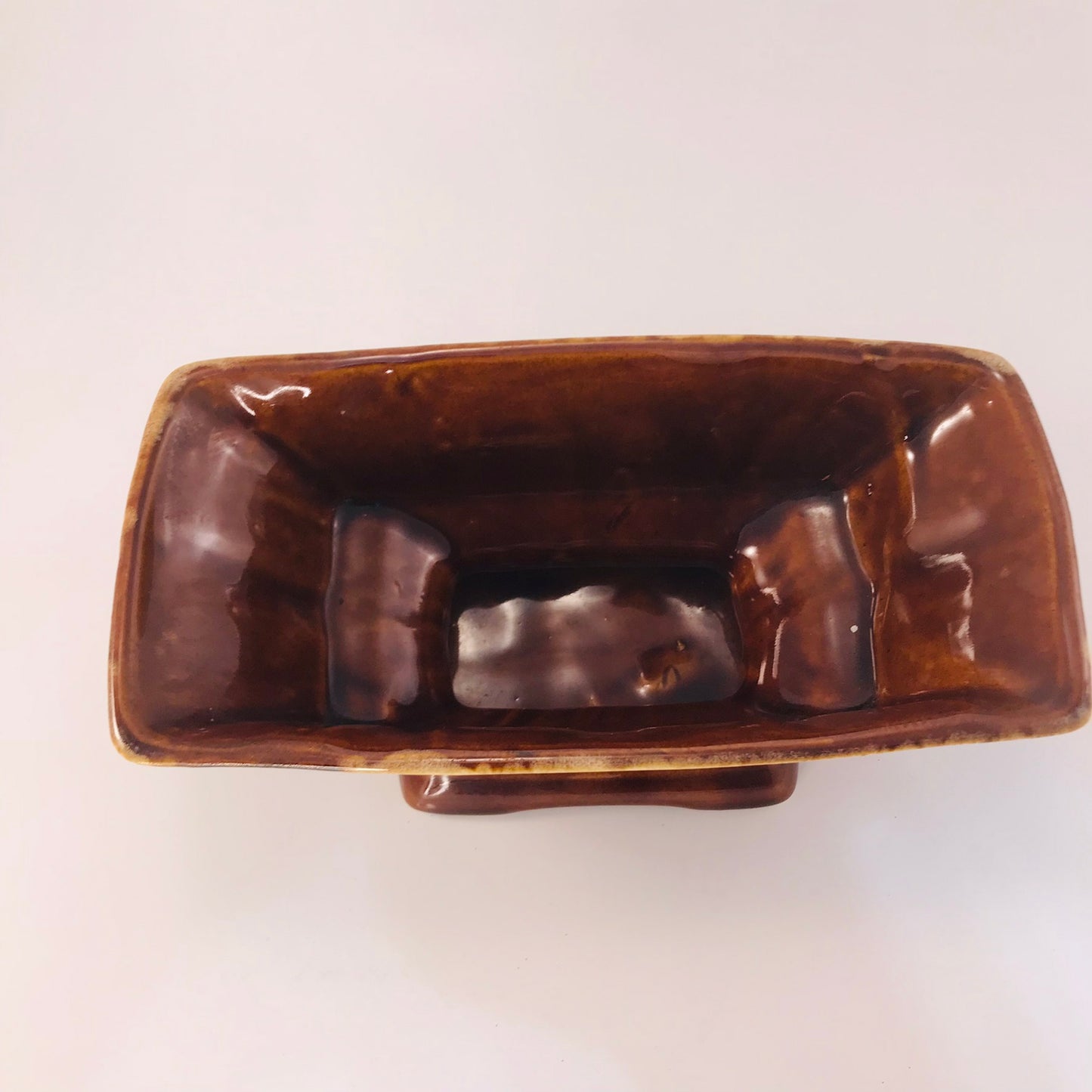 Brush Pottery Brushware Vintage Double Drip Glazed Open Mouth Planter No. 829