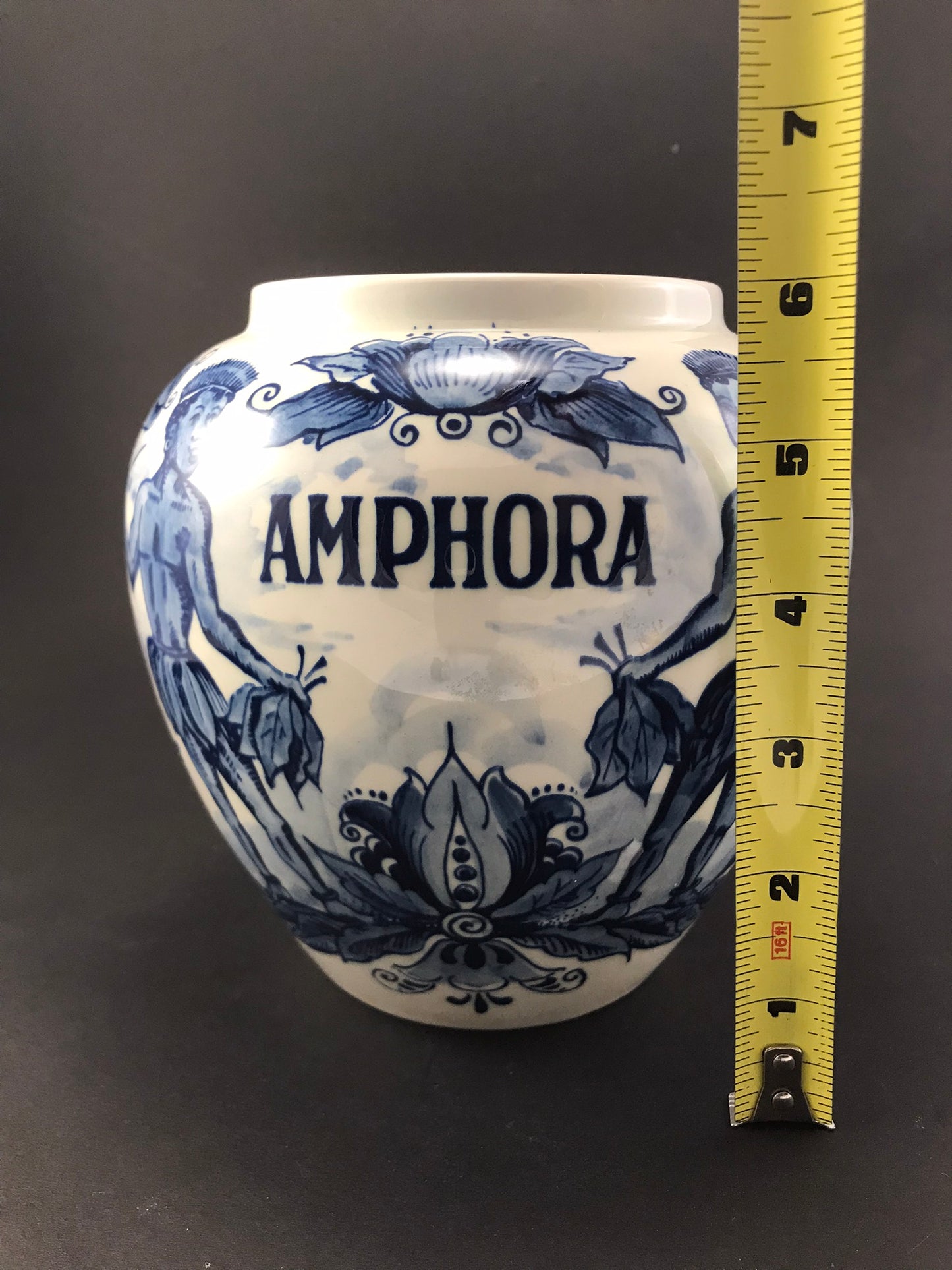 Delft Amphora Blue and White Tobacco Jar Vase