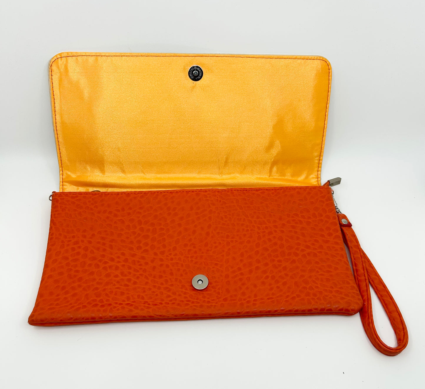 Retro Orange Clutch Purse with Color Block Patches