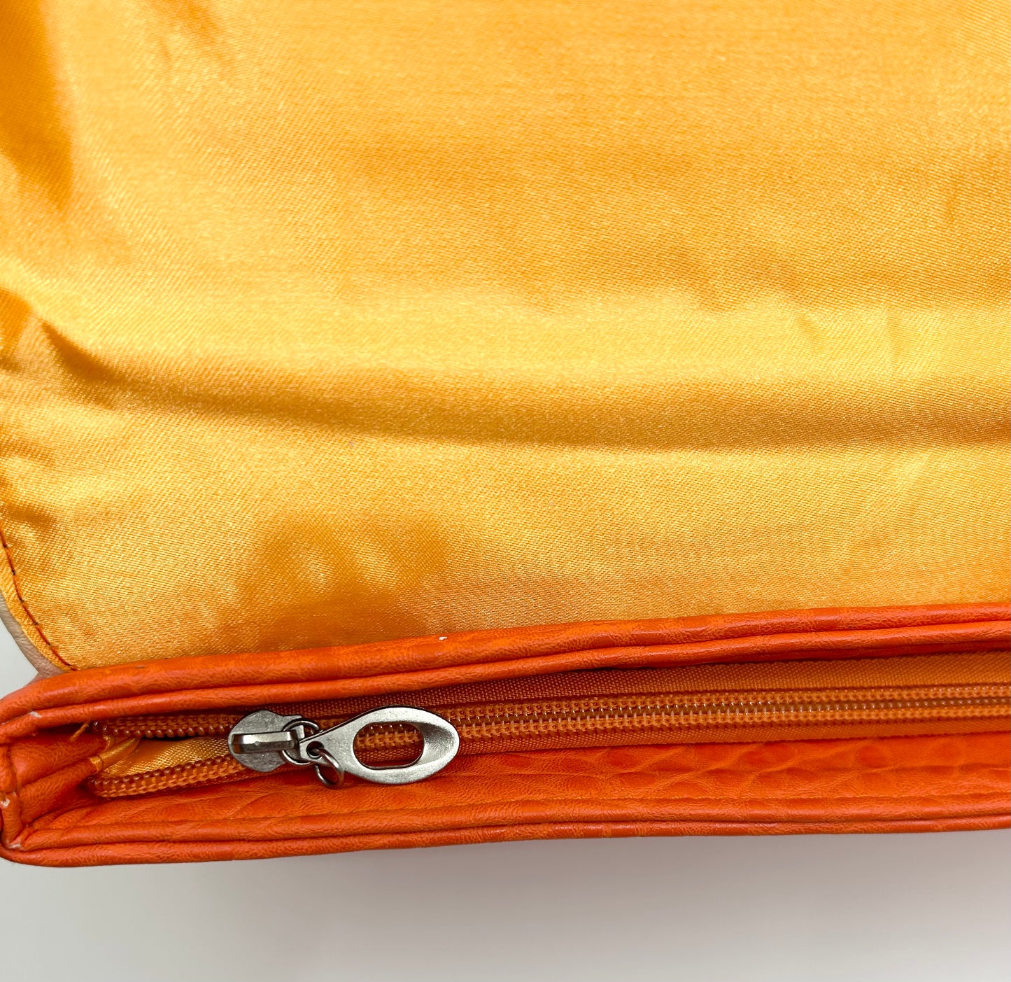 Retro Orange Clutch Purse with Color Block Patches