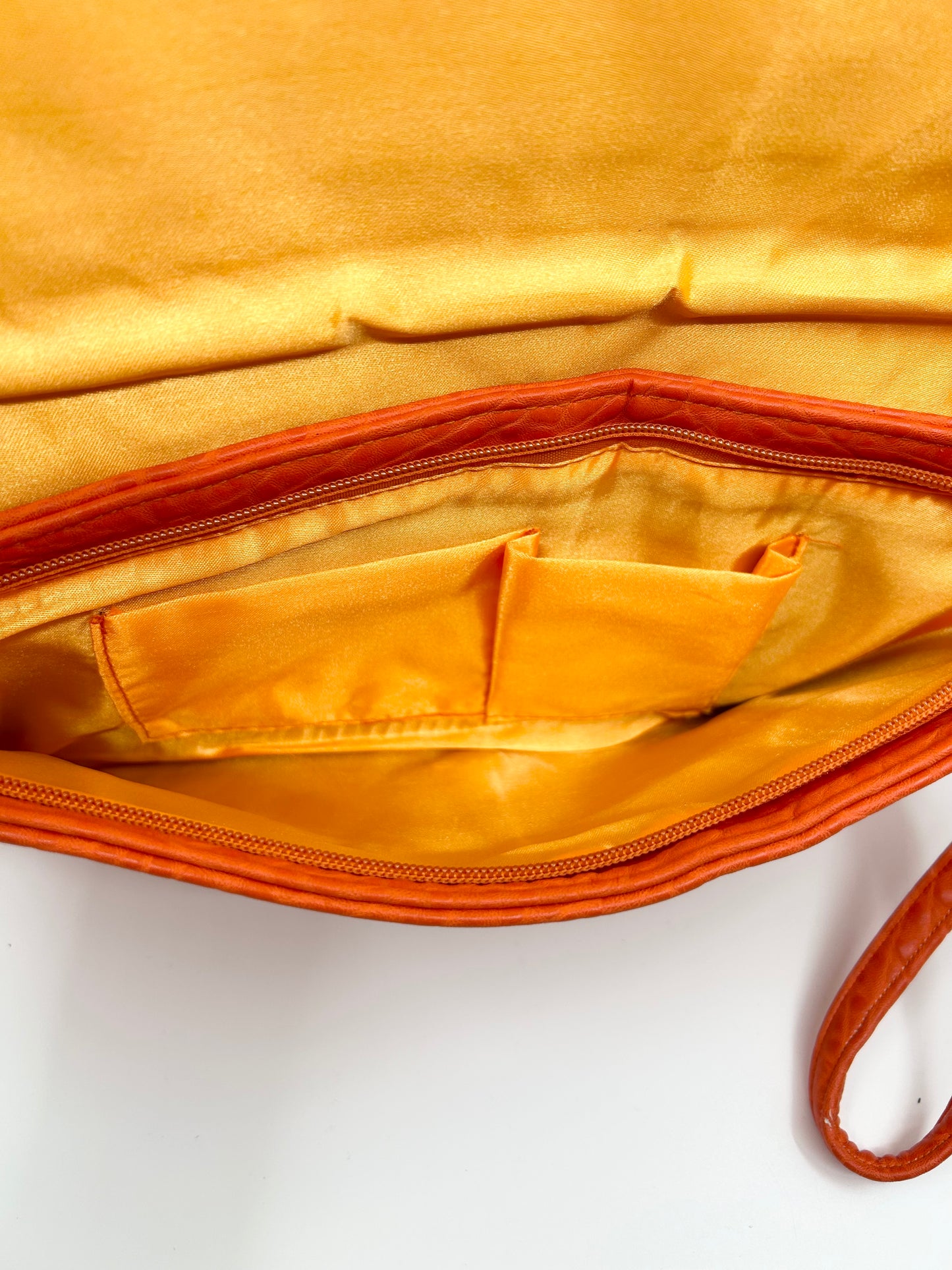 Retro Orange Clutch Purse with Color Block Patches