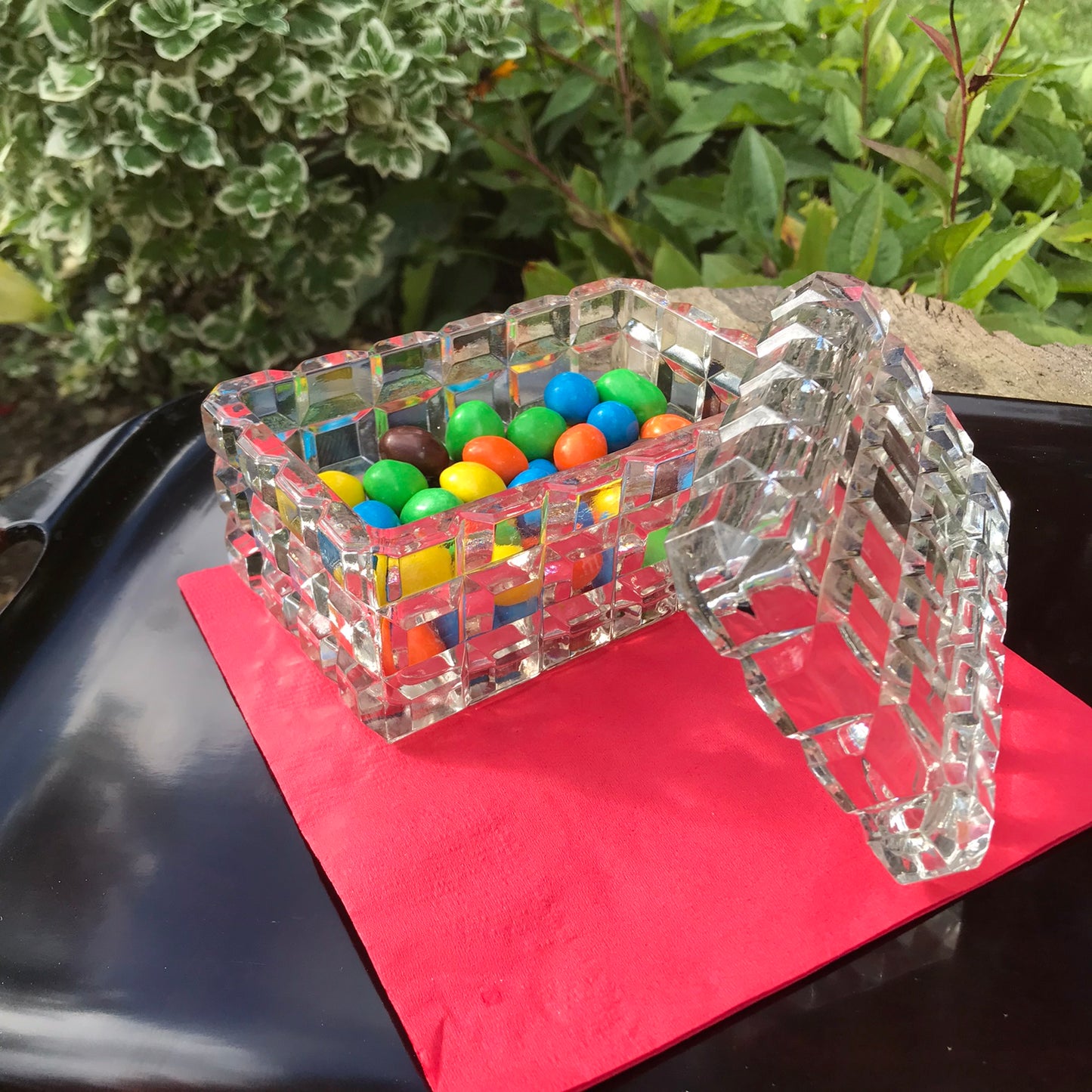 Cubic Glass Cut Rectangle Trinket Box/Candy Box