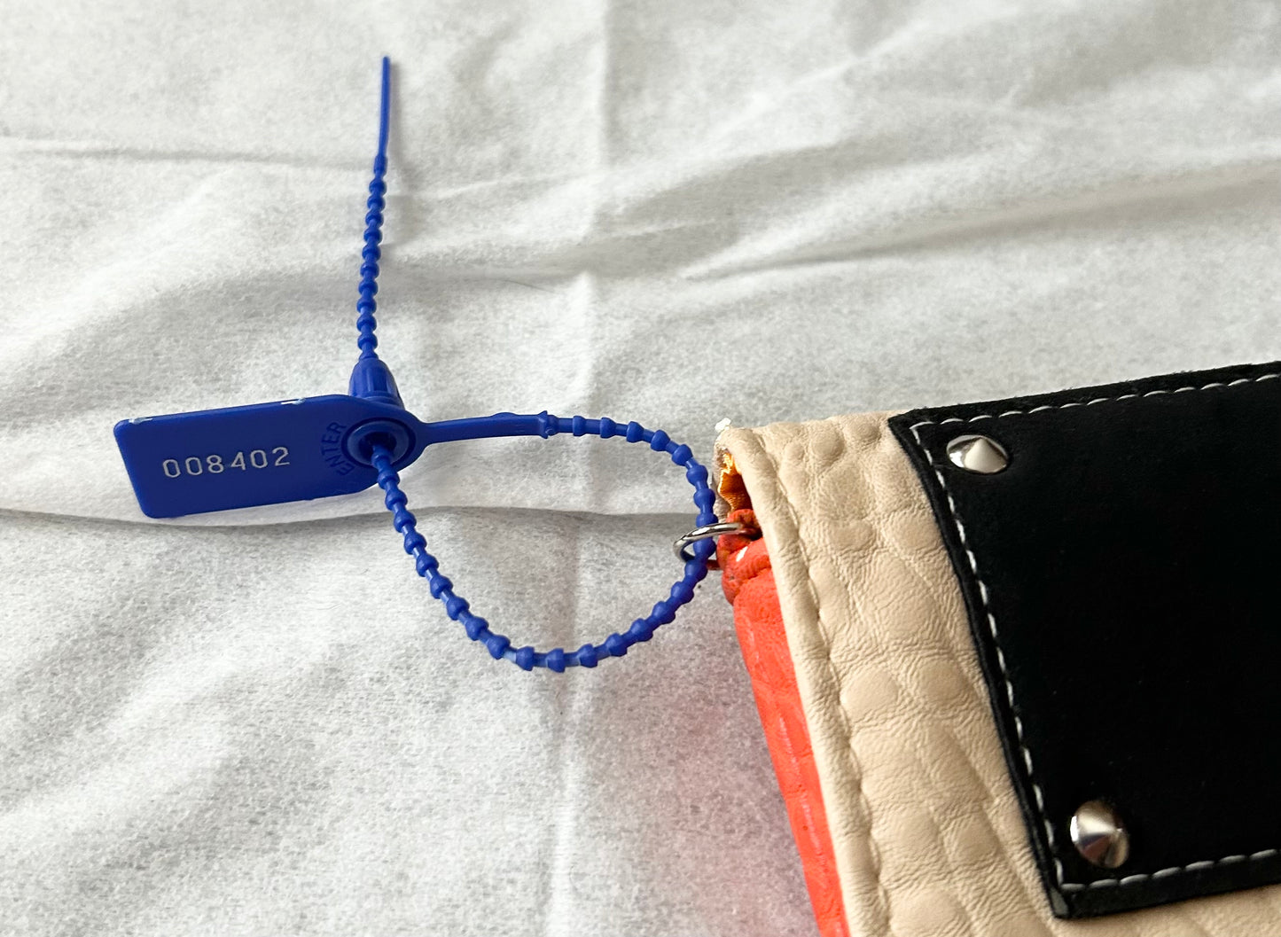 Retro Orange Clutch Purse with Color Block Patches