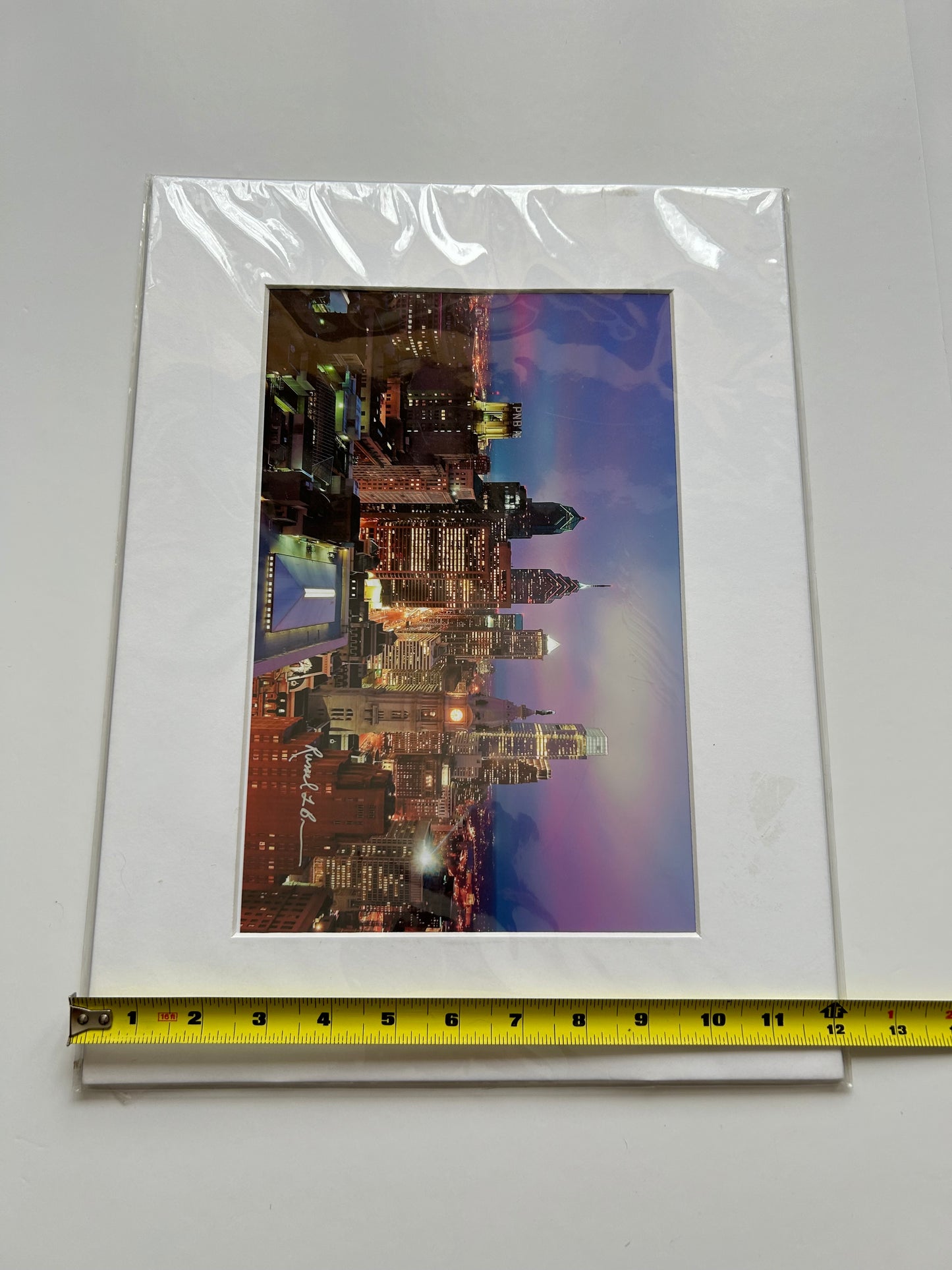 Russell Brown Photography Philadelphia Night City Scape Scene Matte Frame - Signed