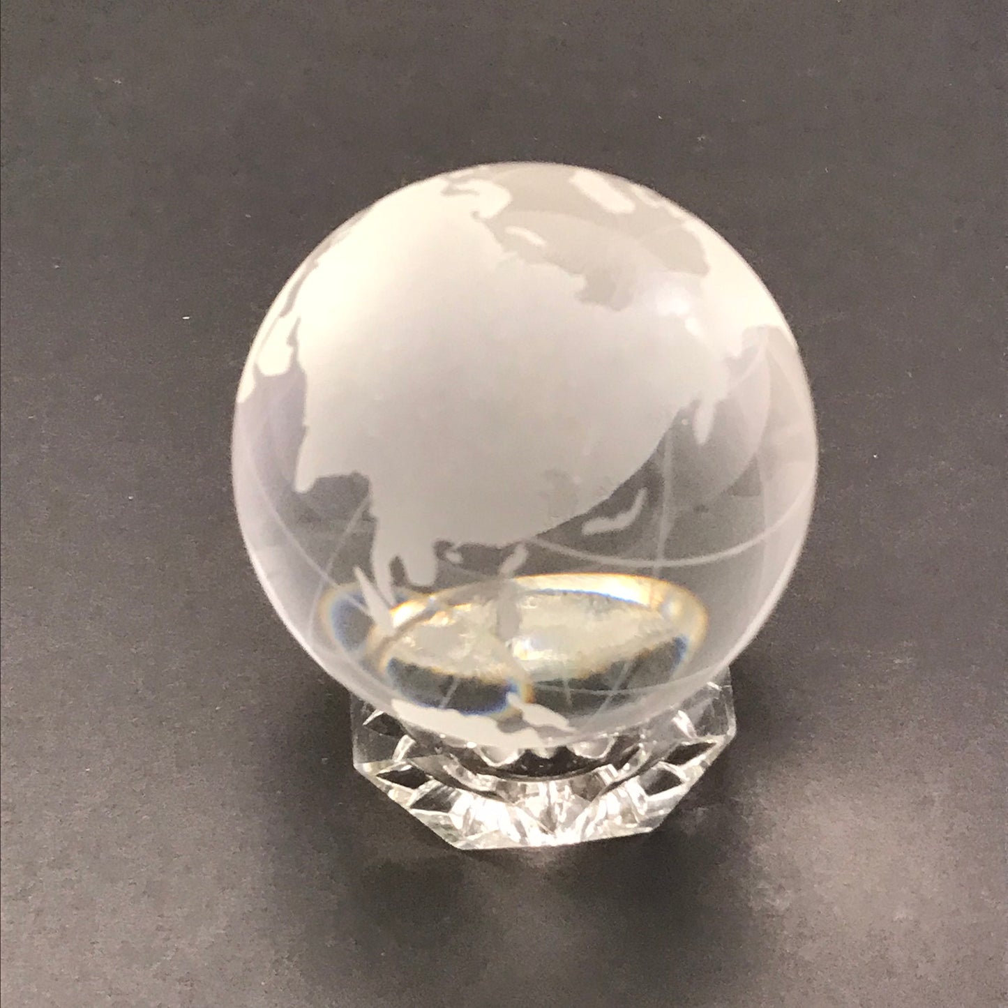Glass World Globe Clear with Etching Paper Weight - Mini