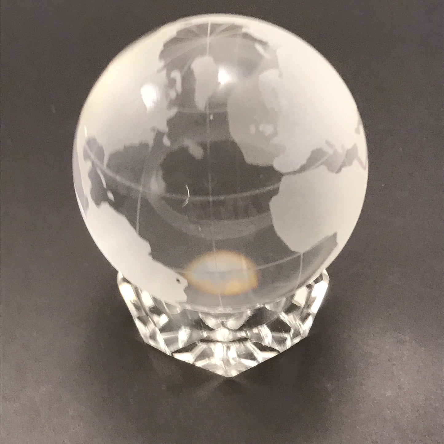 Glass World Globe Clear with Etching Paper Weight - Mini