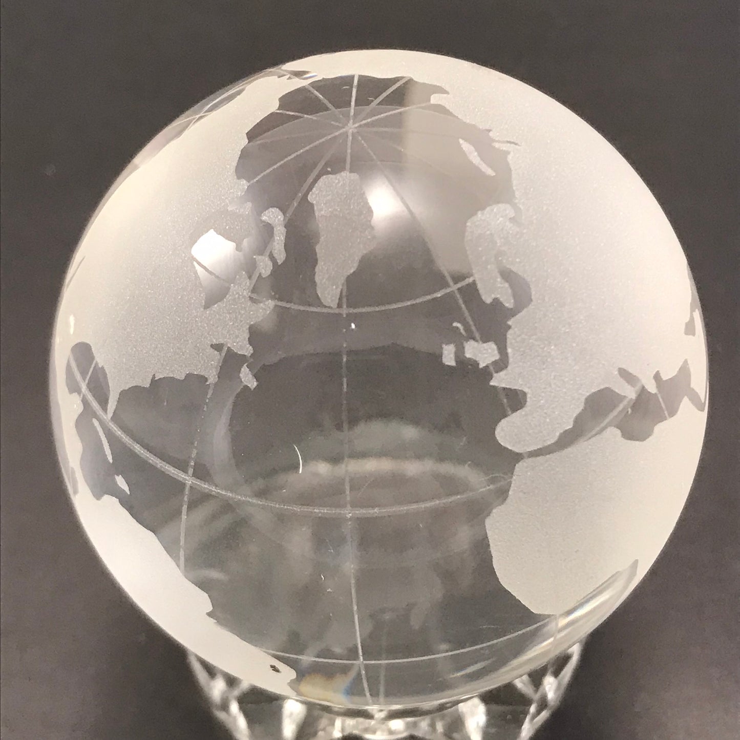 Glass World Globe Clear with Etching Paper Weight - Mini