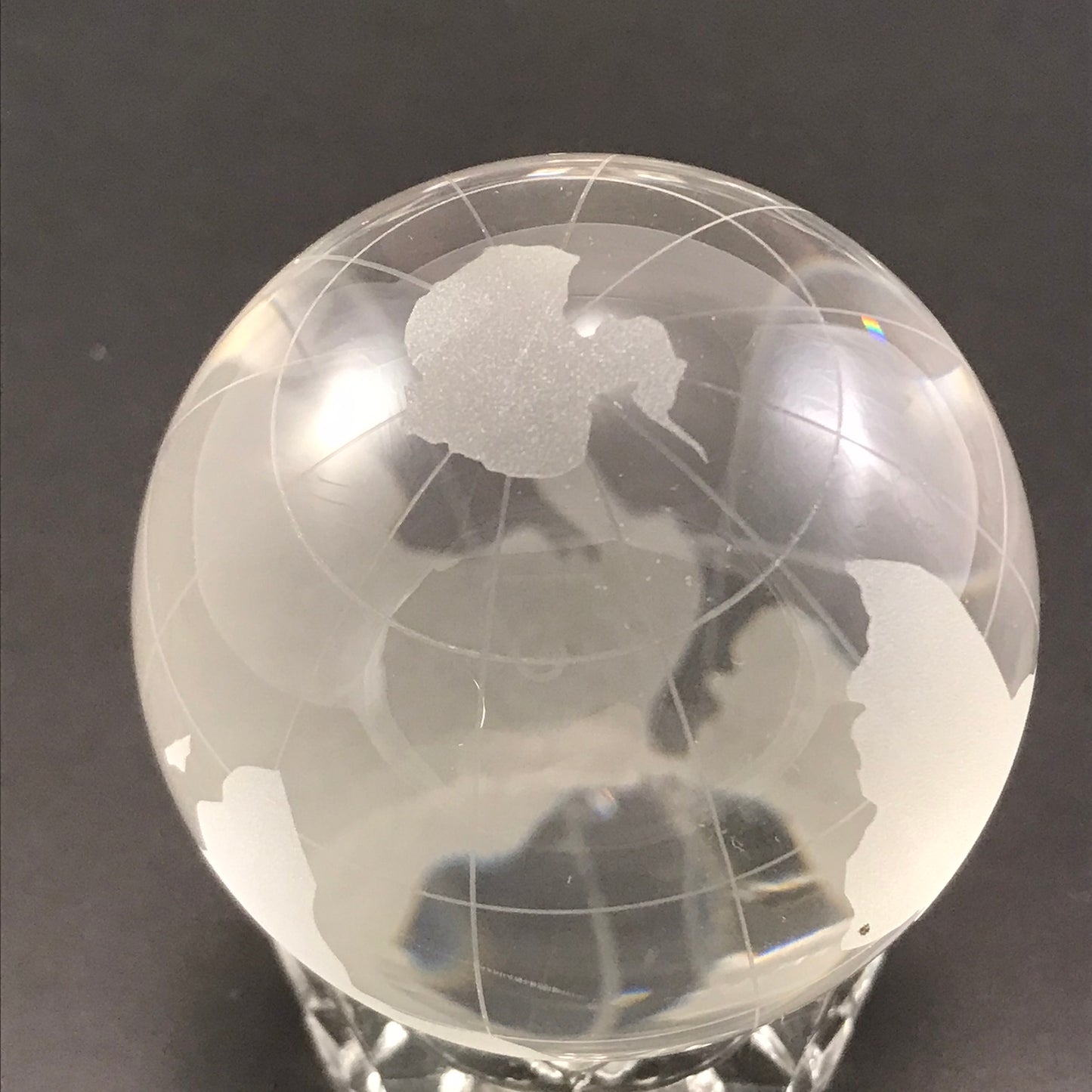 Glass World Globe Clear with Etching Paper Weight - Mini