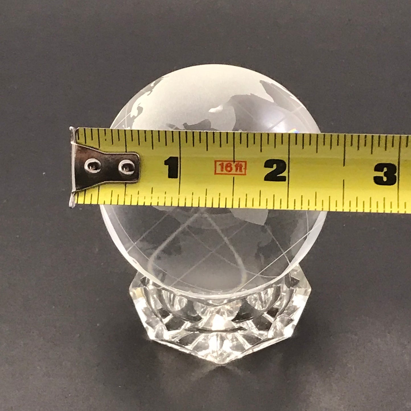 Glass World Globe Clear with Etching Paper Weight - Mini