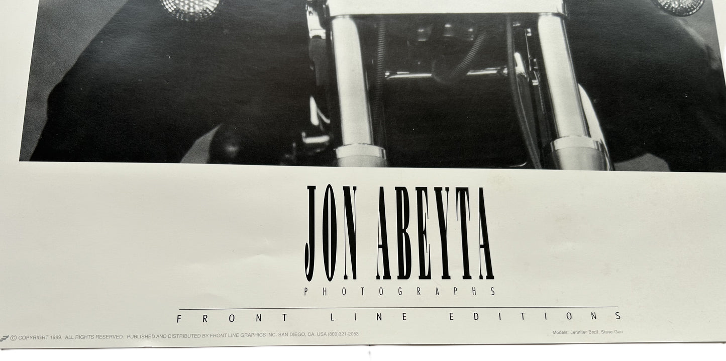 Jon Abeyta 1989 Front Line Editions Photography Poster - Motorcycle Couple