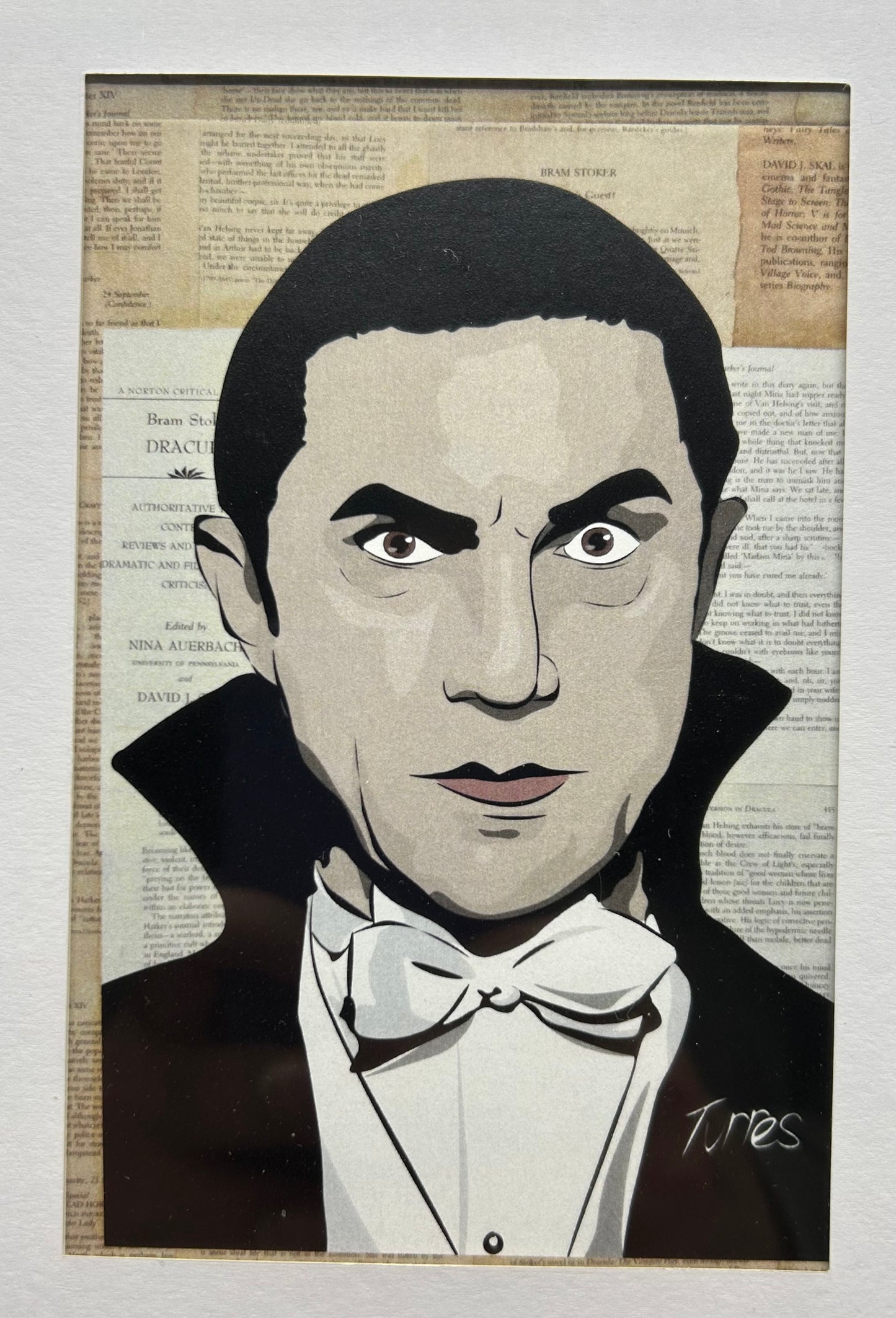 Old School Villains Compliation - The Invisible Man, Count Dracula, Frankenstein and The Wolfman - Matted /Framed Mini Prints