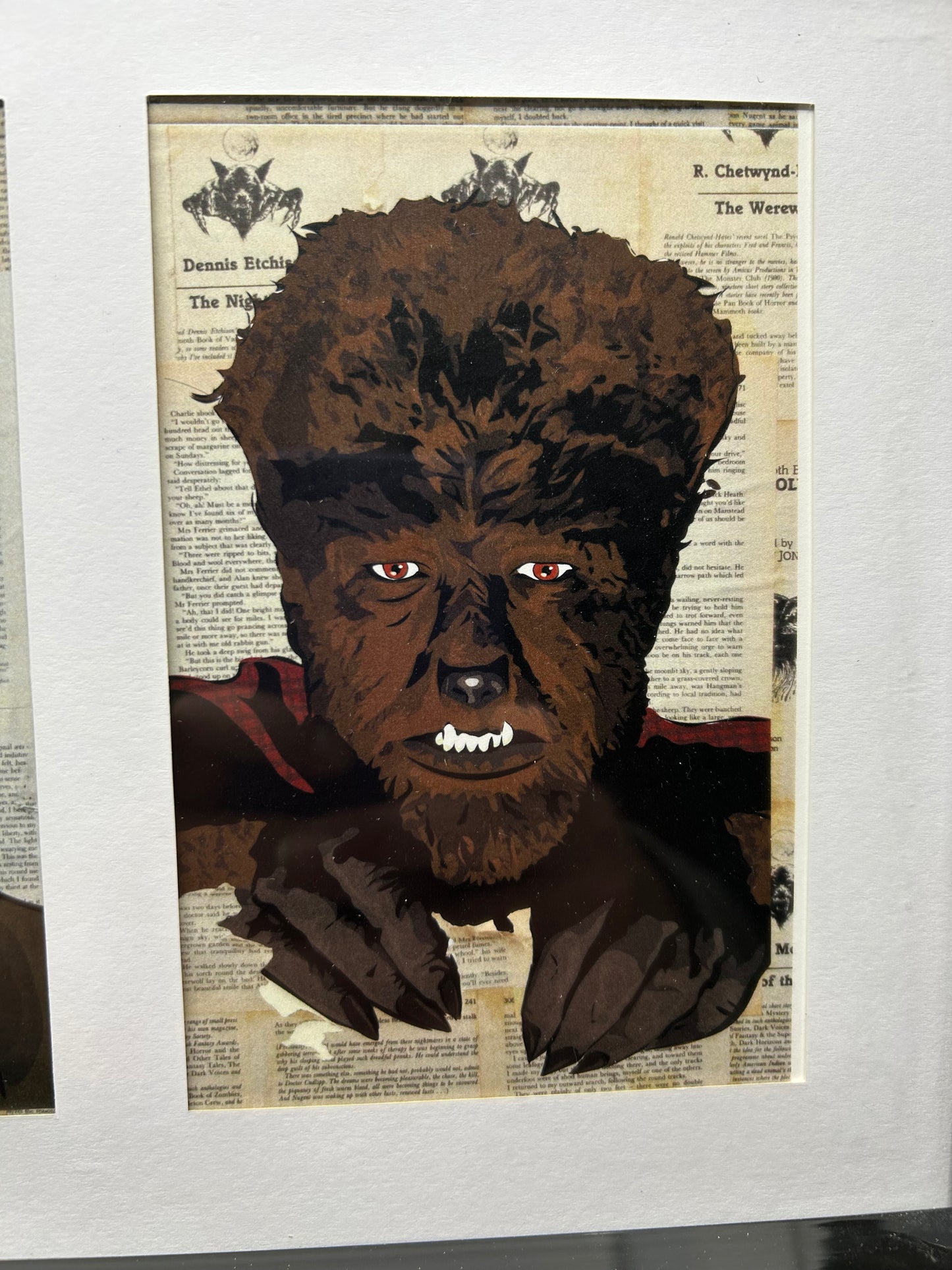 Old School Villains Compliation - The Invisible Man, Count Dracula, Frankenstein and The Wolfman - Matted /Framed Mini Prints