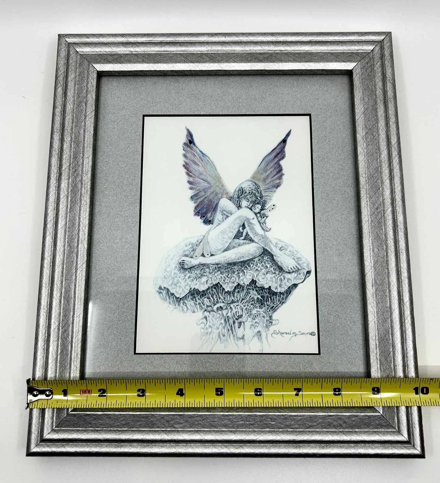 Motherhood Framed Print - Fairy Mother and Baby Fairy - Artist Signed Sharon M Smith
