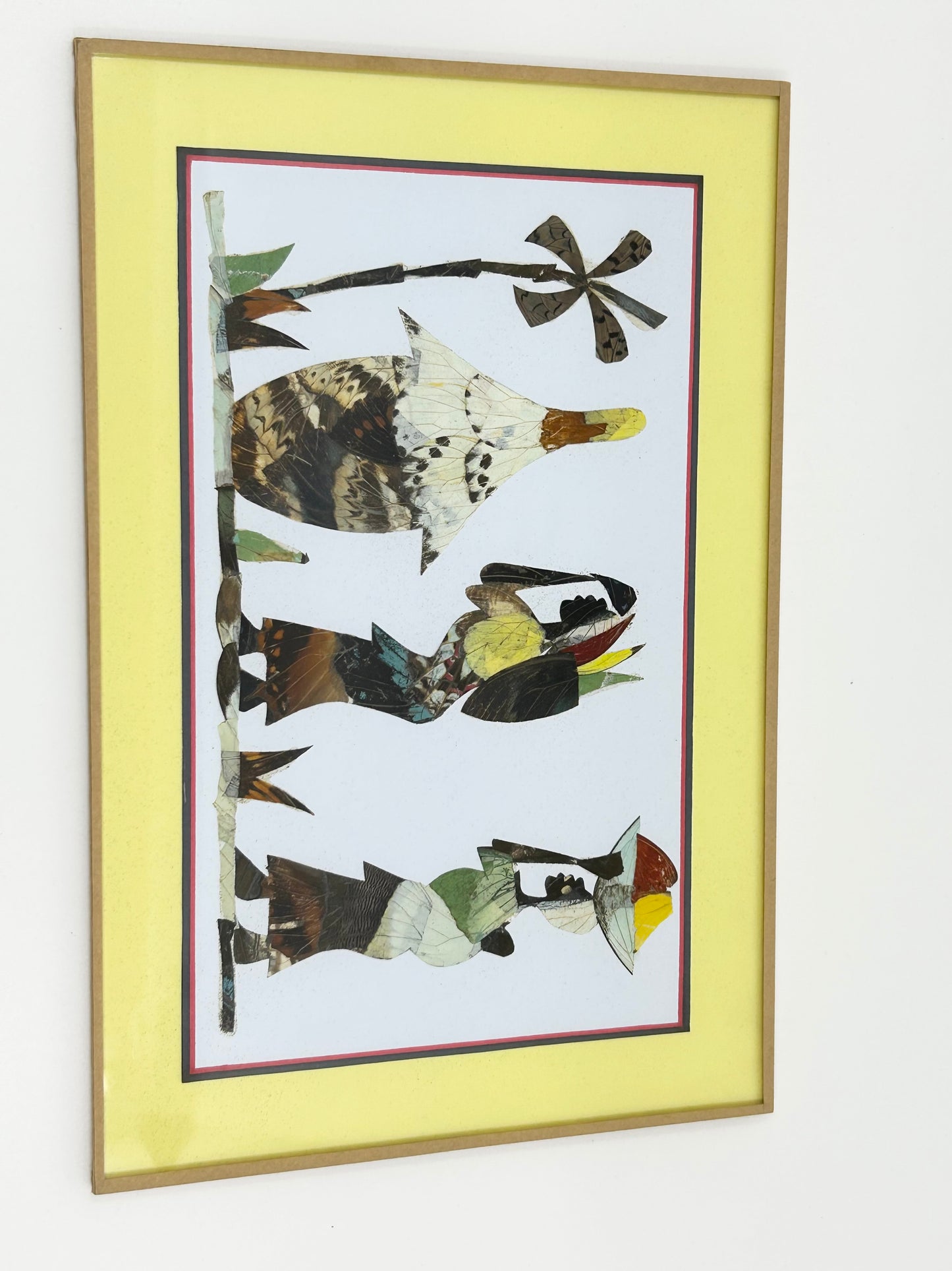 Pressed Insect Wing Art - African Women Daily Life Set of 2 Rare and One-of-a-kind