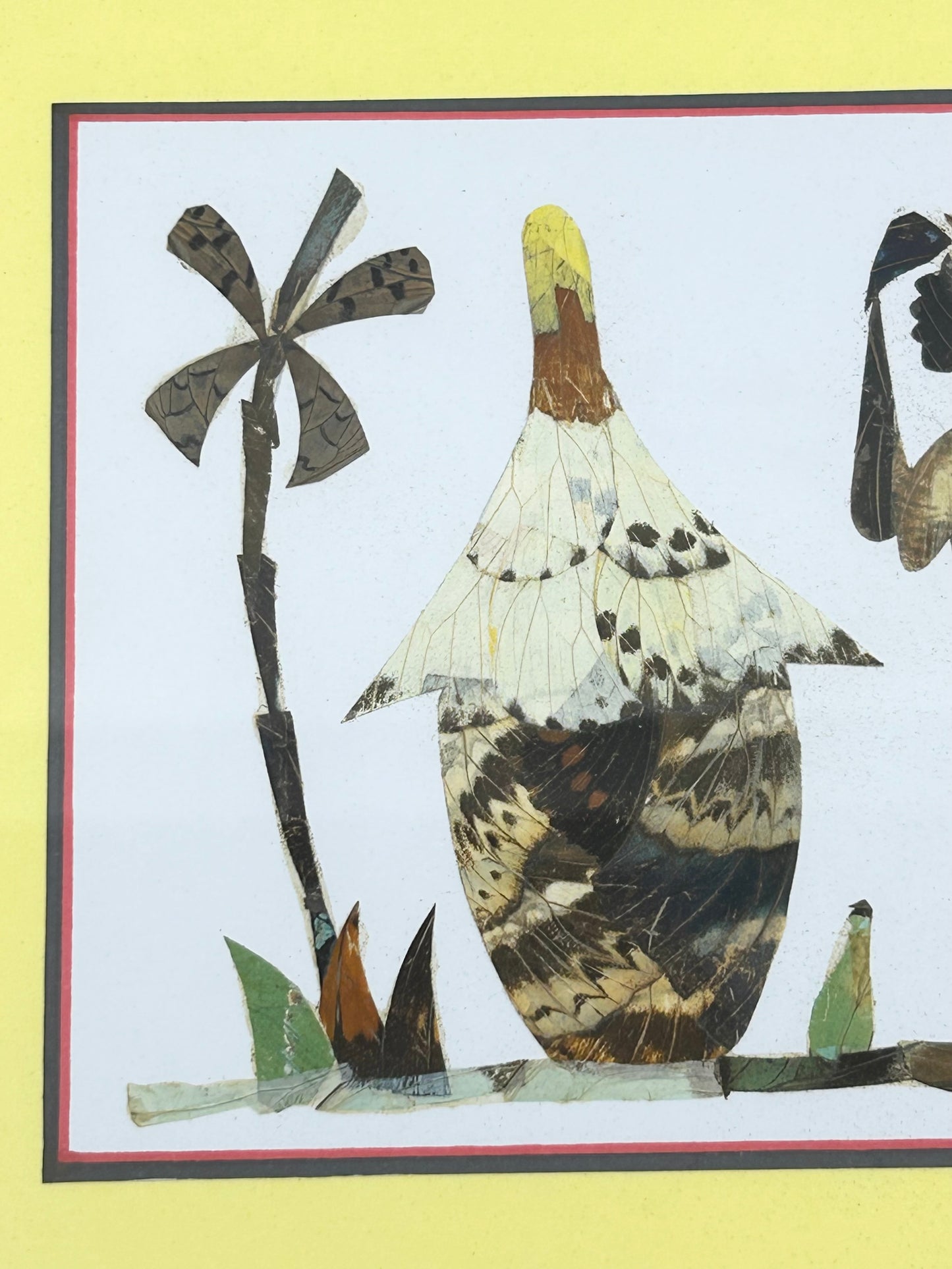 Pressed Insect Wing Art - African Women Daily Life Set of 2 Rare and One-of-a-kind