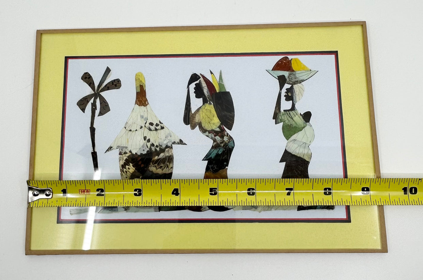 Pressed Insect Wing Art - African Women Daily Life Set of 2 Rare and One-of-a-kind