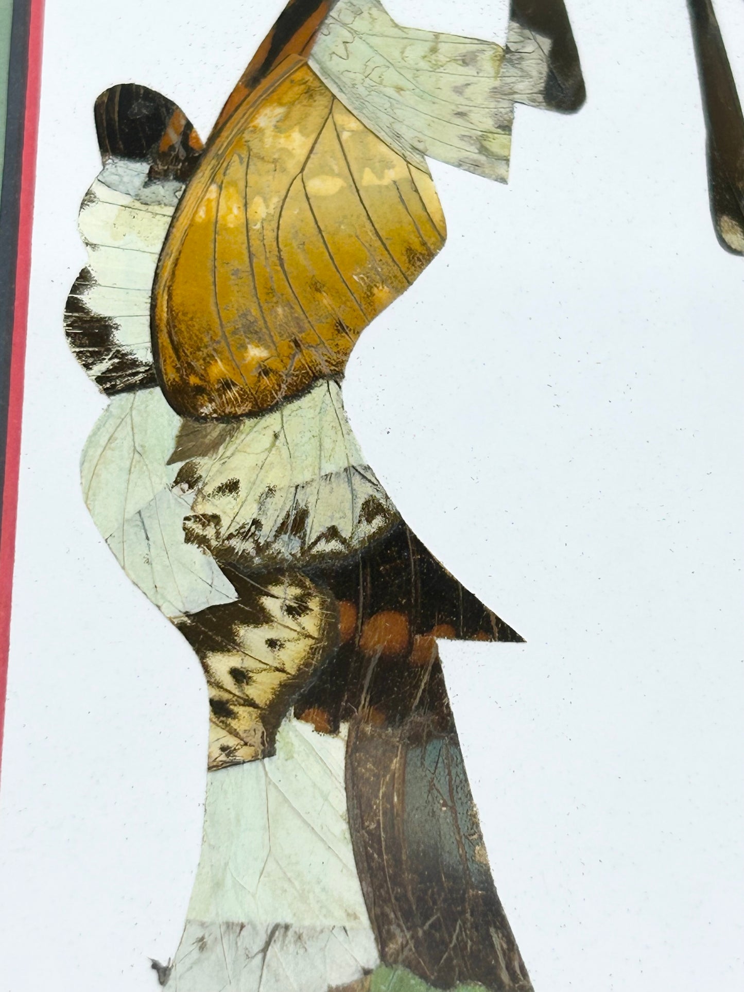 Pressed Insect Wing Art - African Women Daily Life Set of 2 Rare and One-of-a-kind