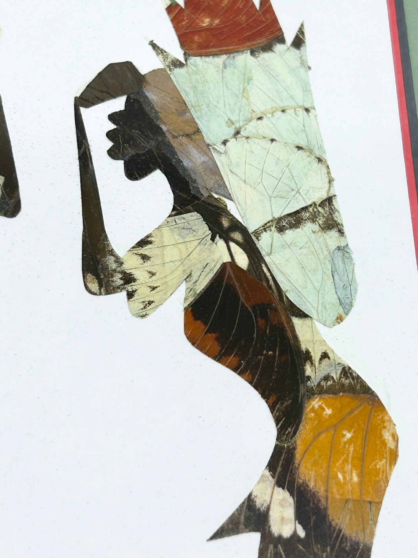 Pressed Insect Wing Art - African Women Daily Life Set of 2 Rare and One-of-a-kind