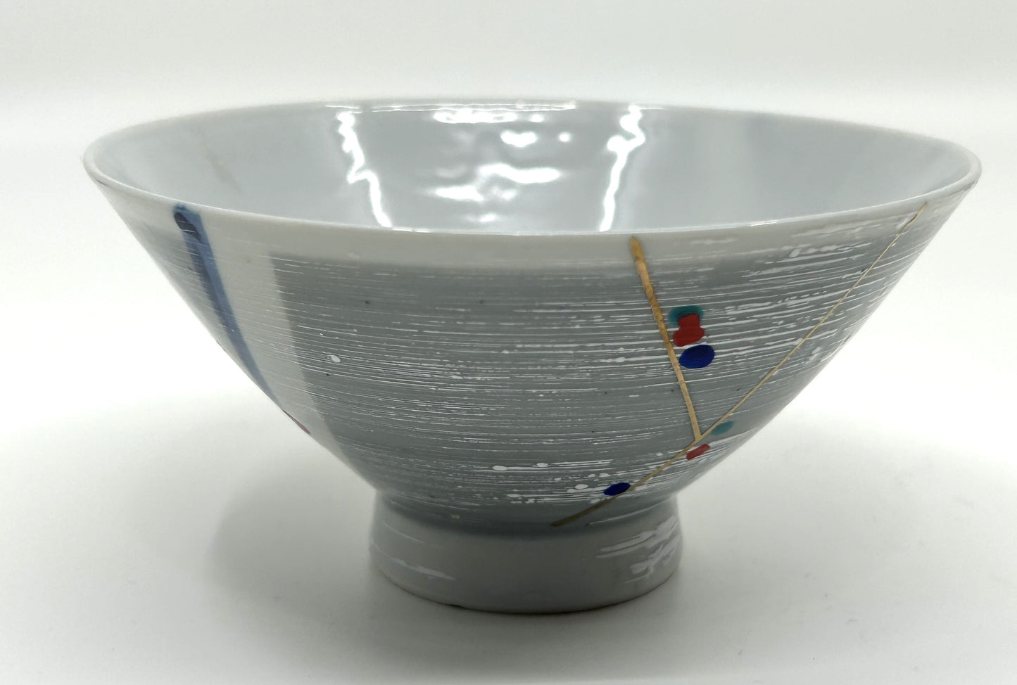 Vintage Japanese Single Serve Patterned Rice Bowls - Set of 5