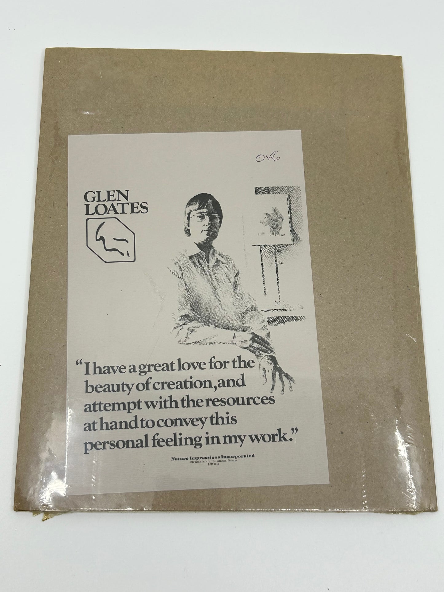 Glen Loates Fawn /Deer Resting in Foliage Print - Matted and Sealed Signed by Artist