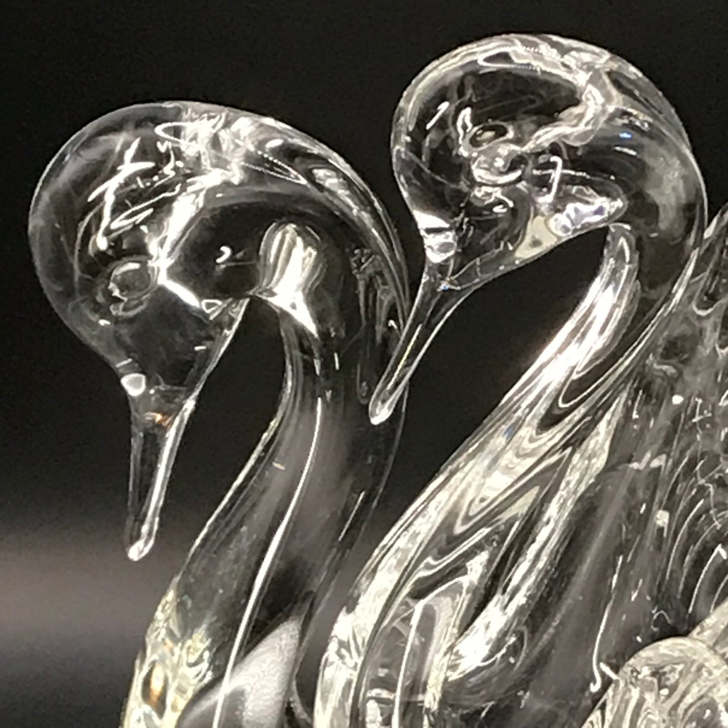 Vintage Clear Glass Nesting Swans Set of 2 Mini Candy/Trinket Dish